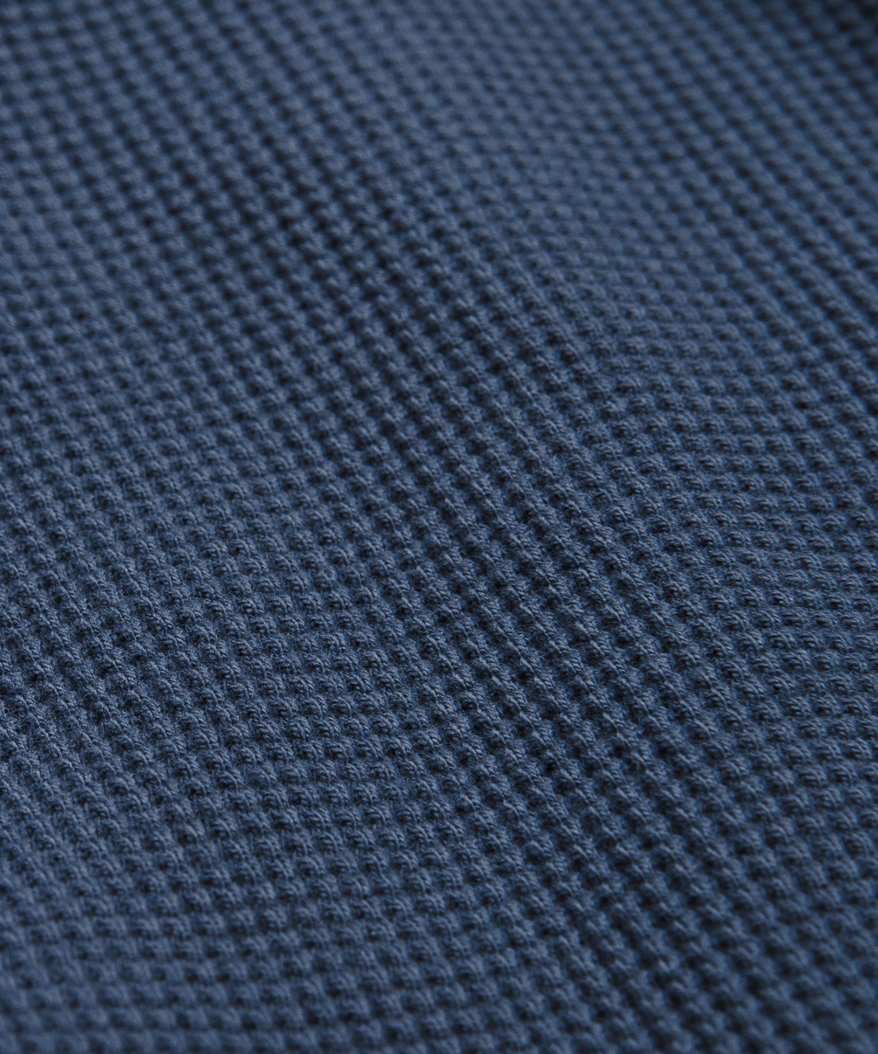 Lululemon Cotton-blend Waffle Knit Long-sleeve Henley In Blue