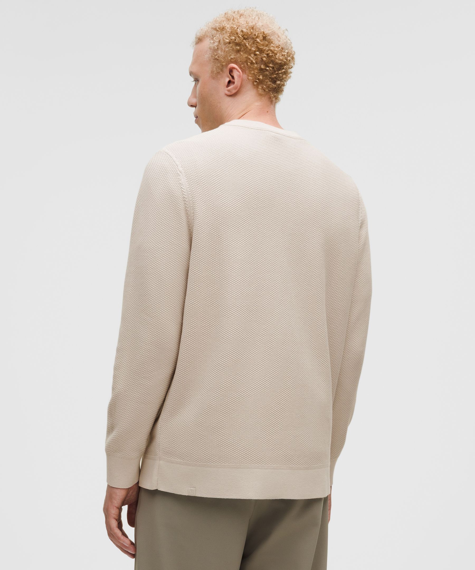 Textured Knit Crewneck Sweater