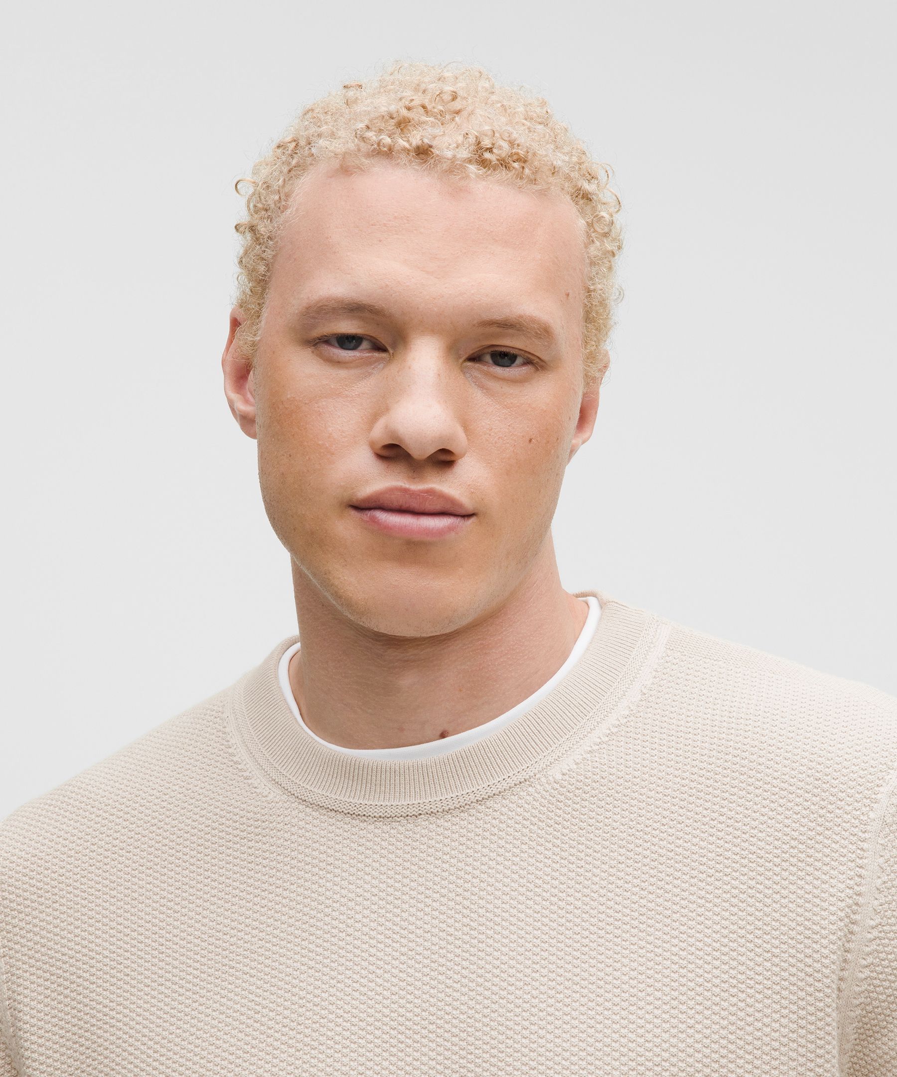 Textured Knit Crewneck Sweater