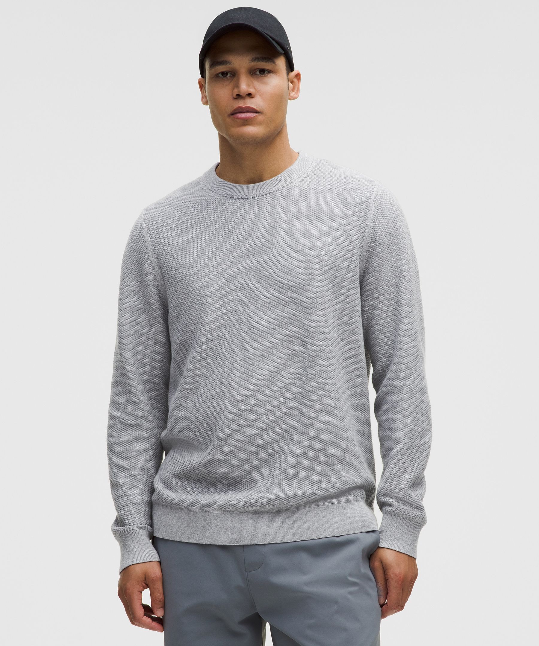 Textured Knit Crewneck Sweater