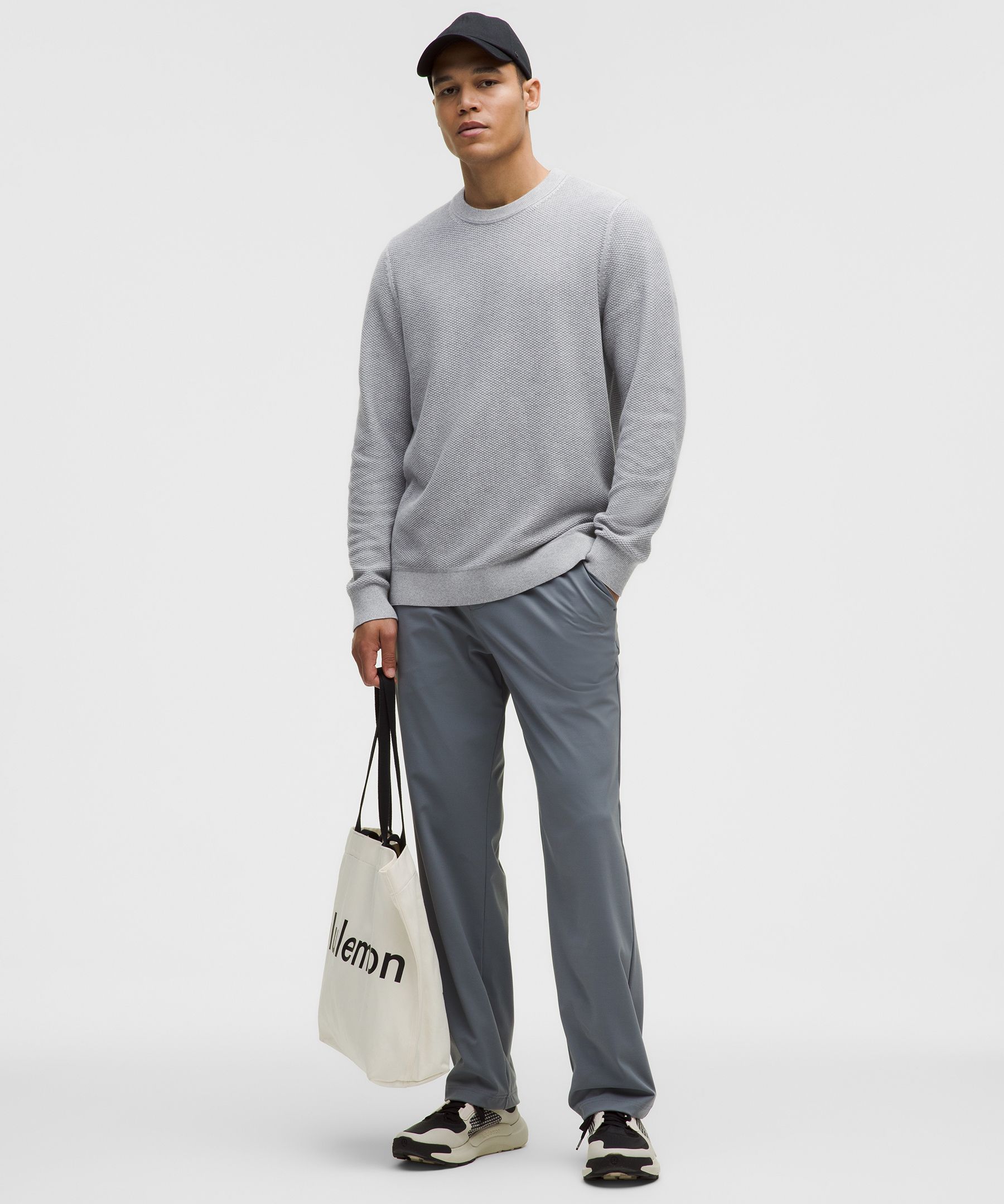 Lululemon Textured Knit Crewneck Sweater In Gray