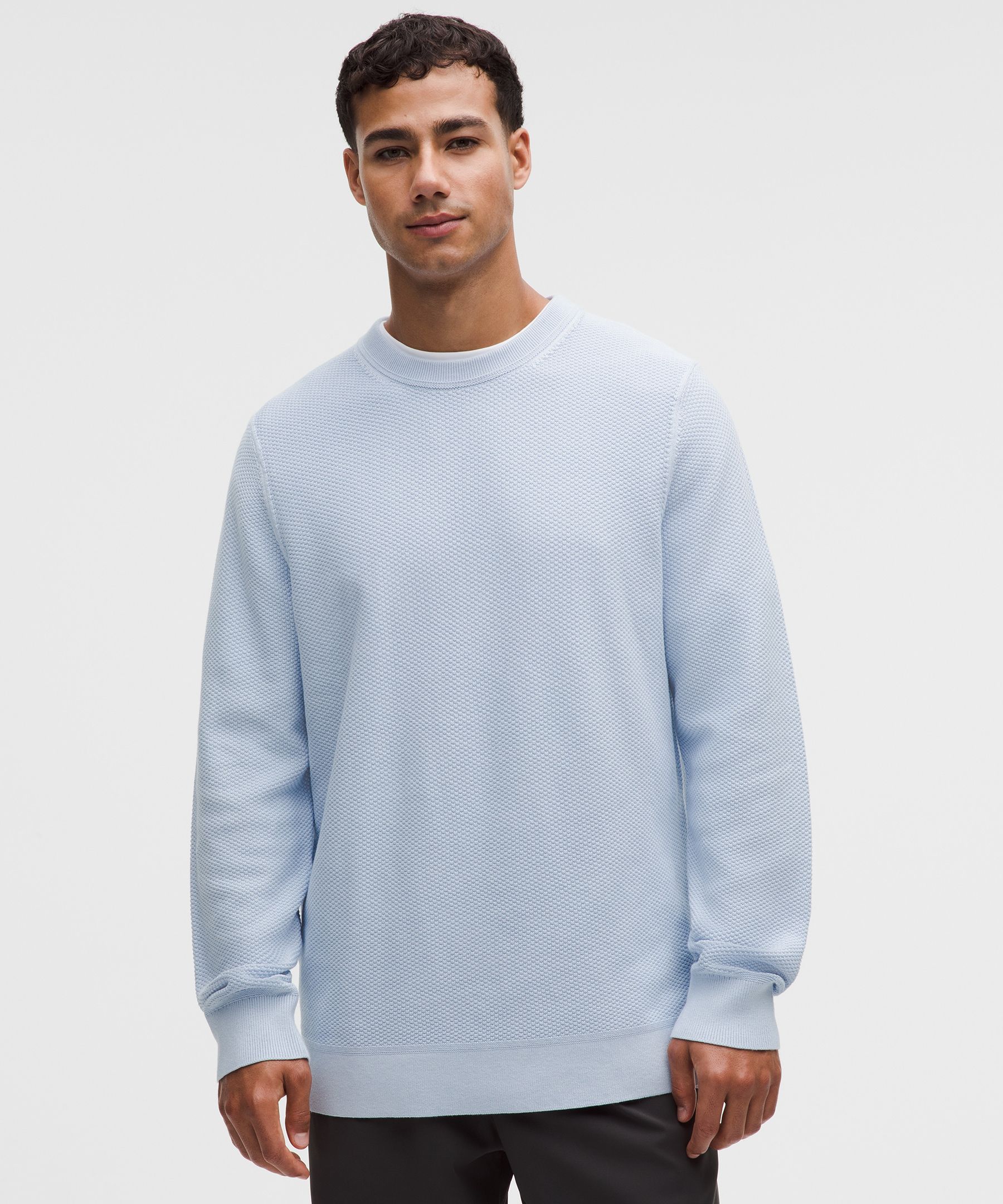 Textured Knit Crewneck Sweater