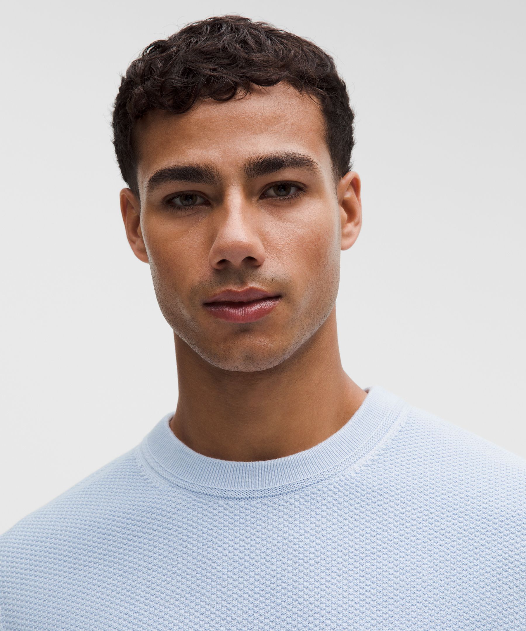 Textured Knit Crewneck Sweater