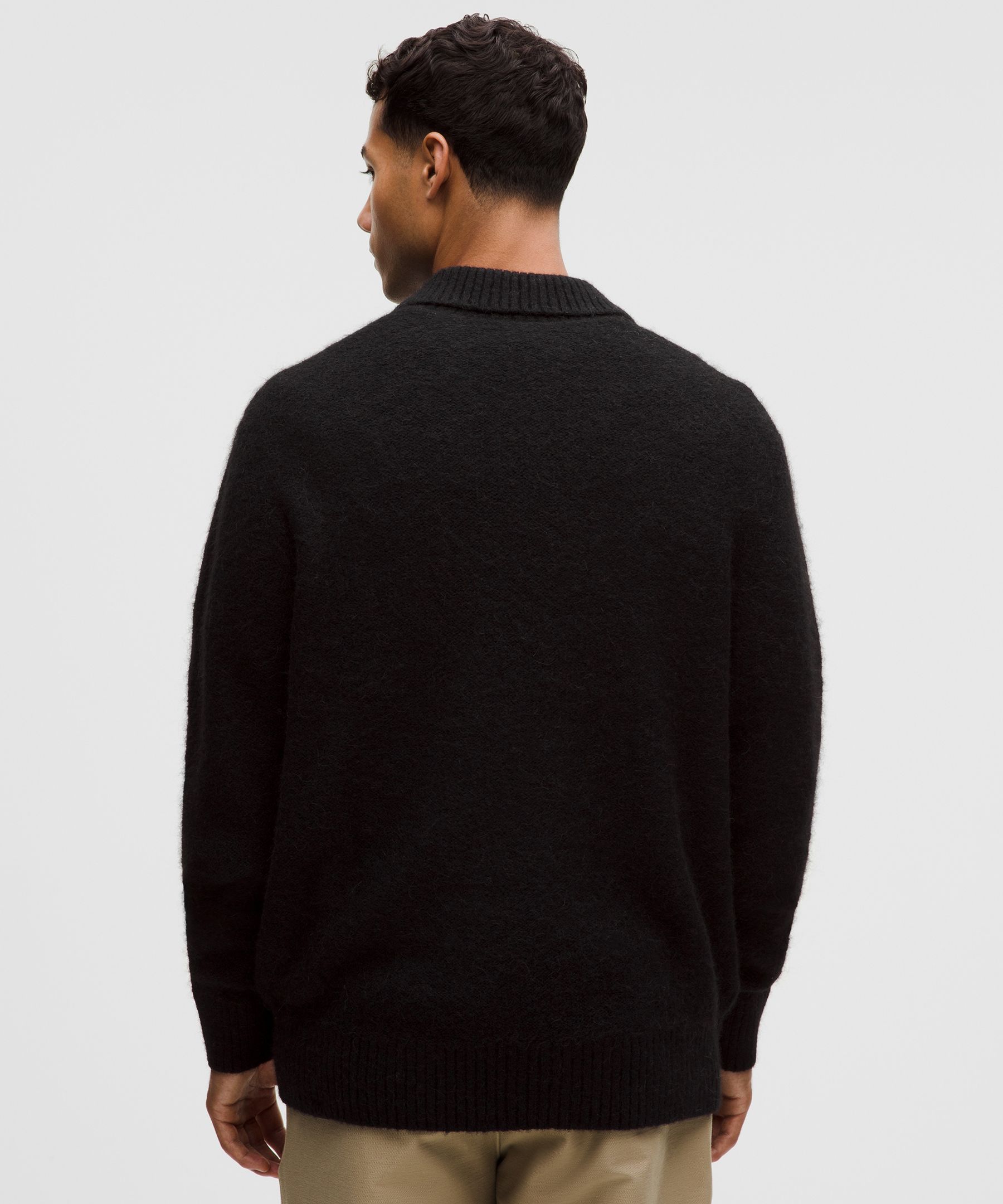 Wool-Blend Ribbed Polo Shirt