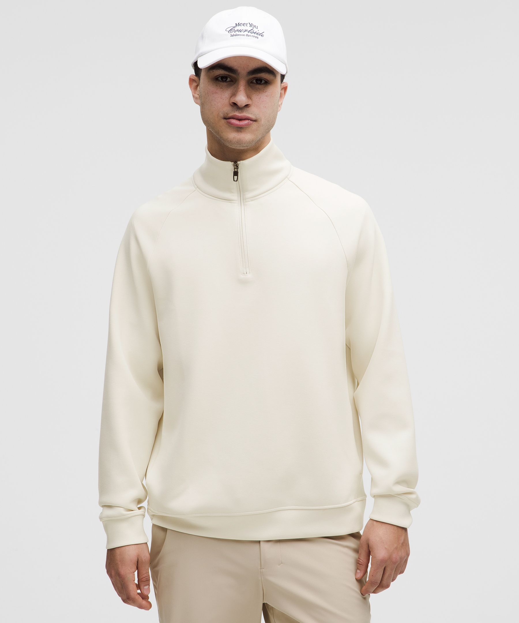 Smooth Spacer Quarter Zip - White,Neutral