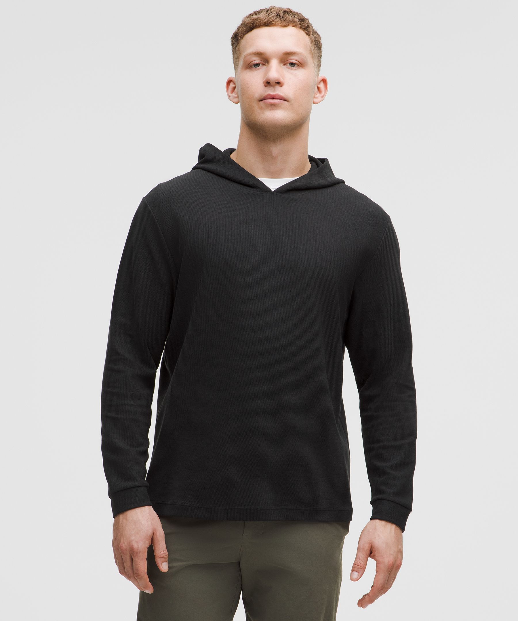 Heavyweight Cotton Textured Hoodie - Black,Neutral