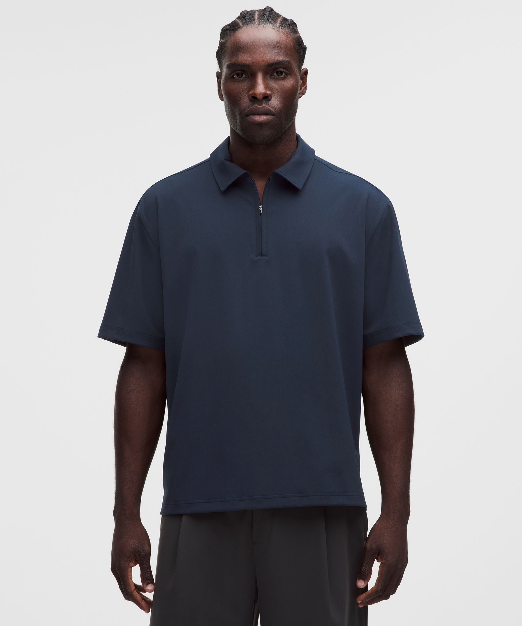 Daydrift Oversized Zip-Neck Polo Shirt