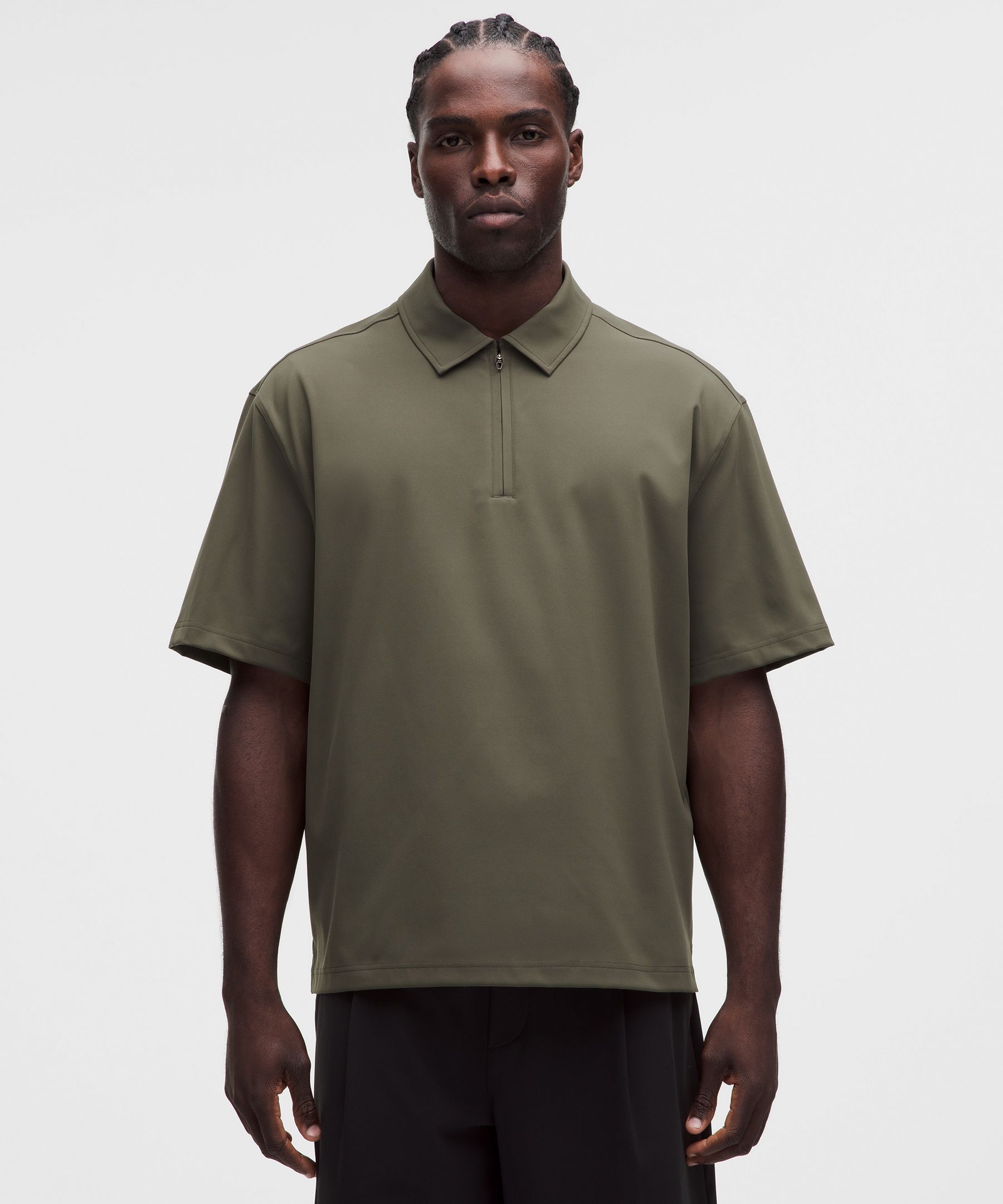 Daydrift Oversized Zip-Neck Polo Shirt