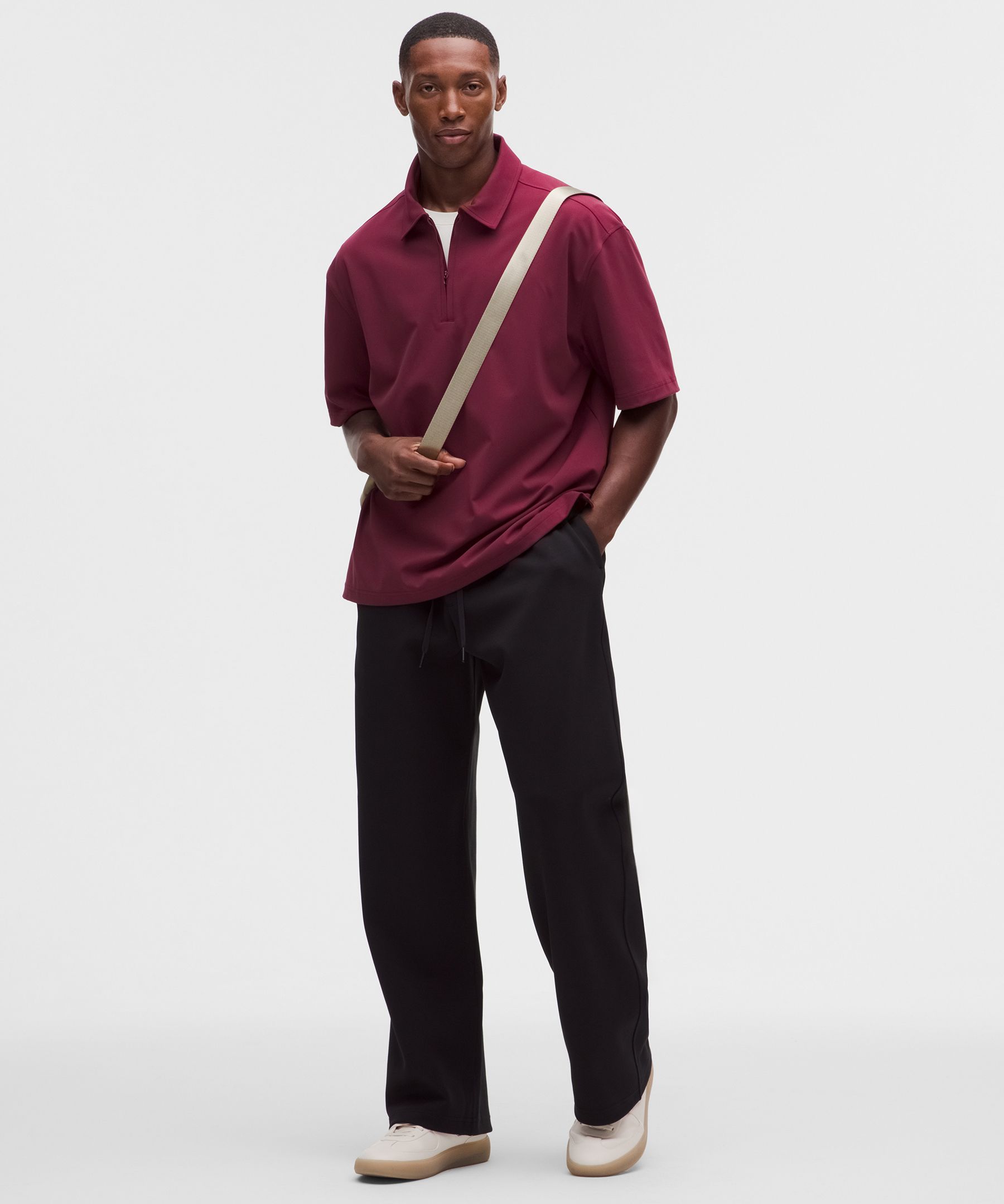 Daydrift Oversized Zip-Neck Polo Shirt