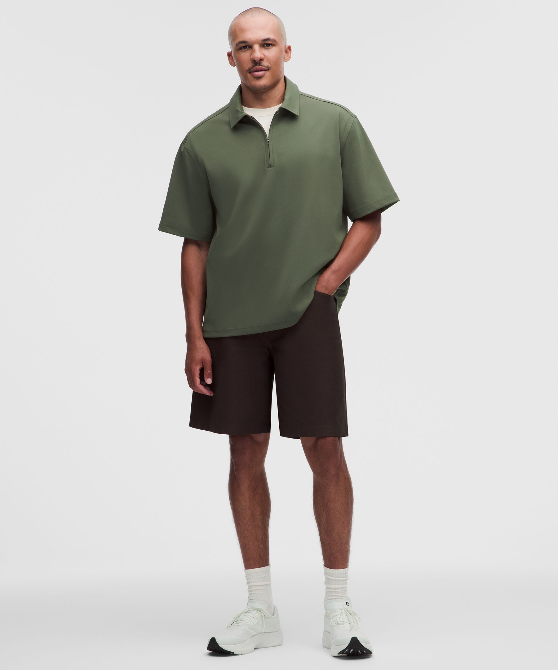 Daydrift Oversized Zip-Neck Polo Shirt
