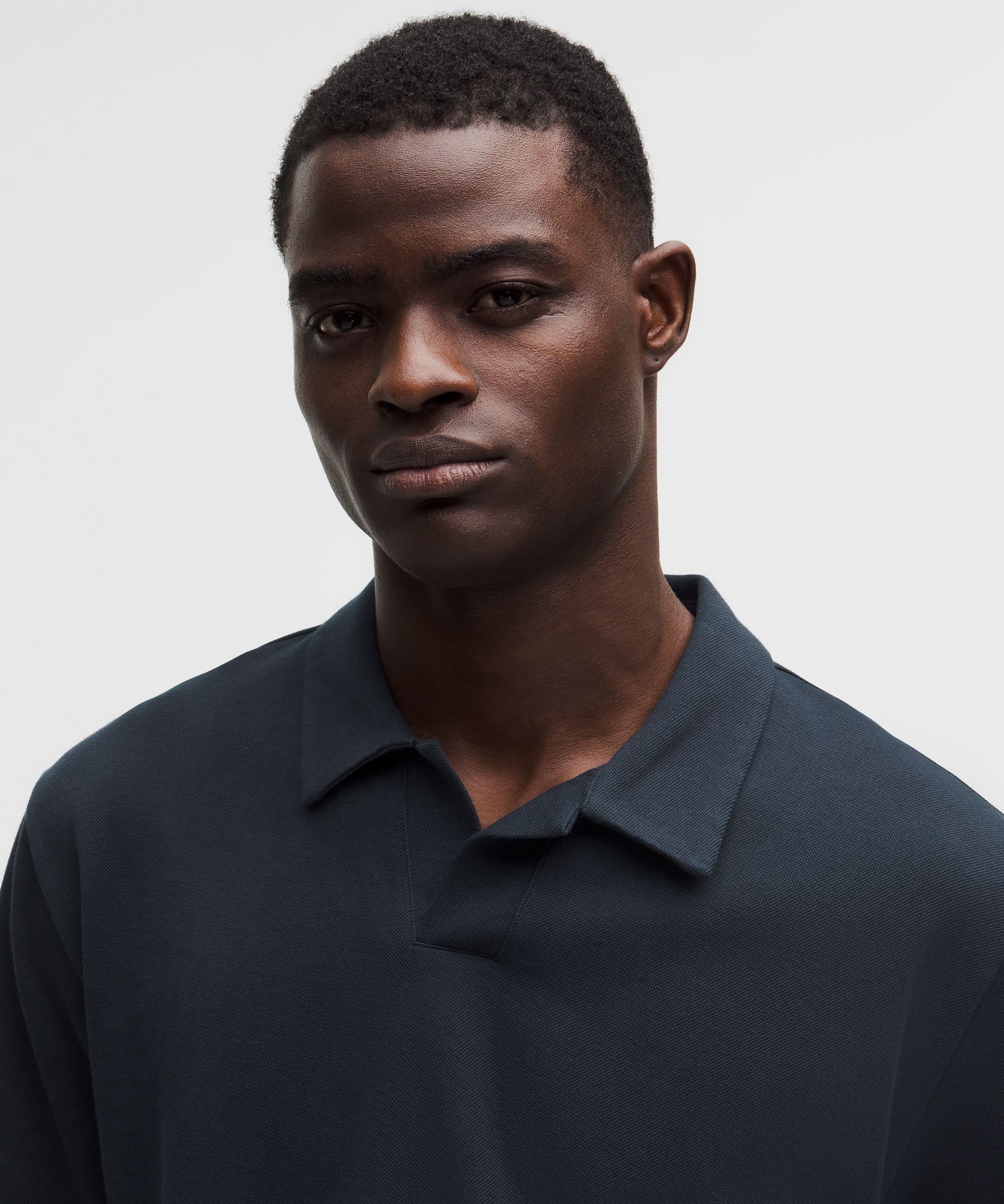 Pique Performance Johnny-Collar Short-Sleeve Shirt