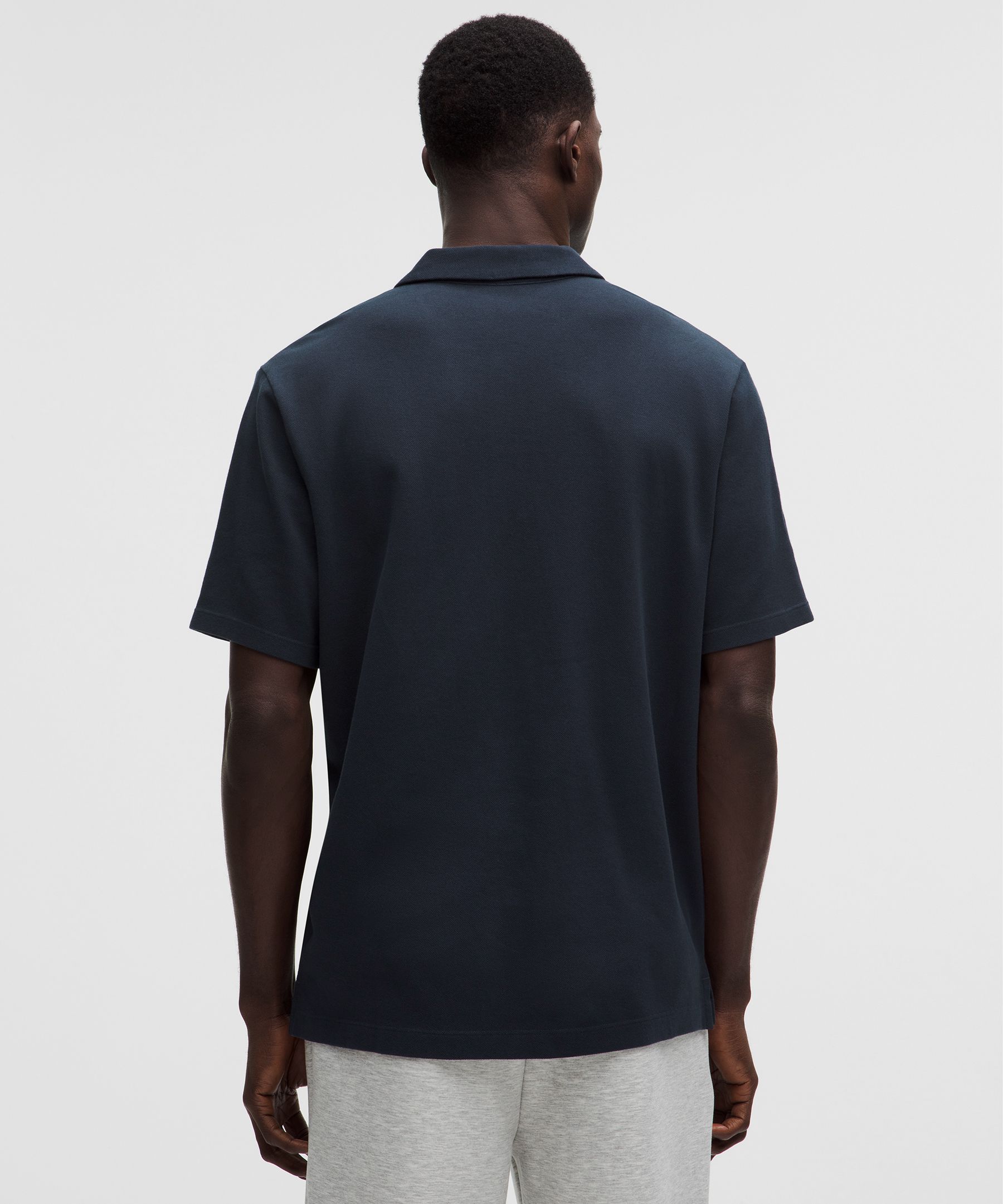 Pique Performance Johnny-Collar Short-Sleeve Shirt