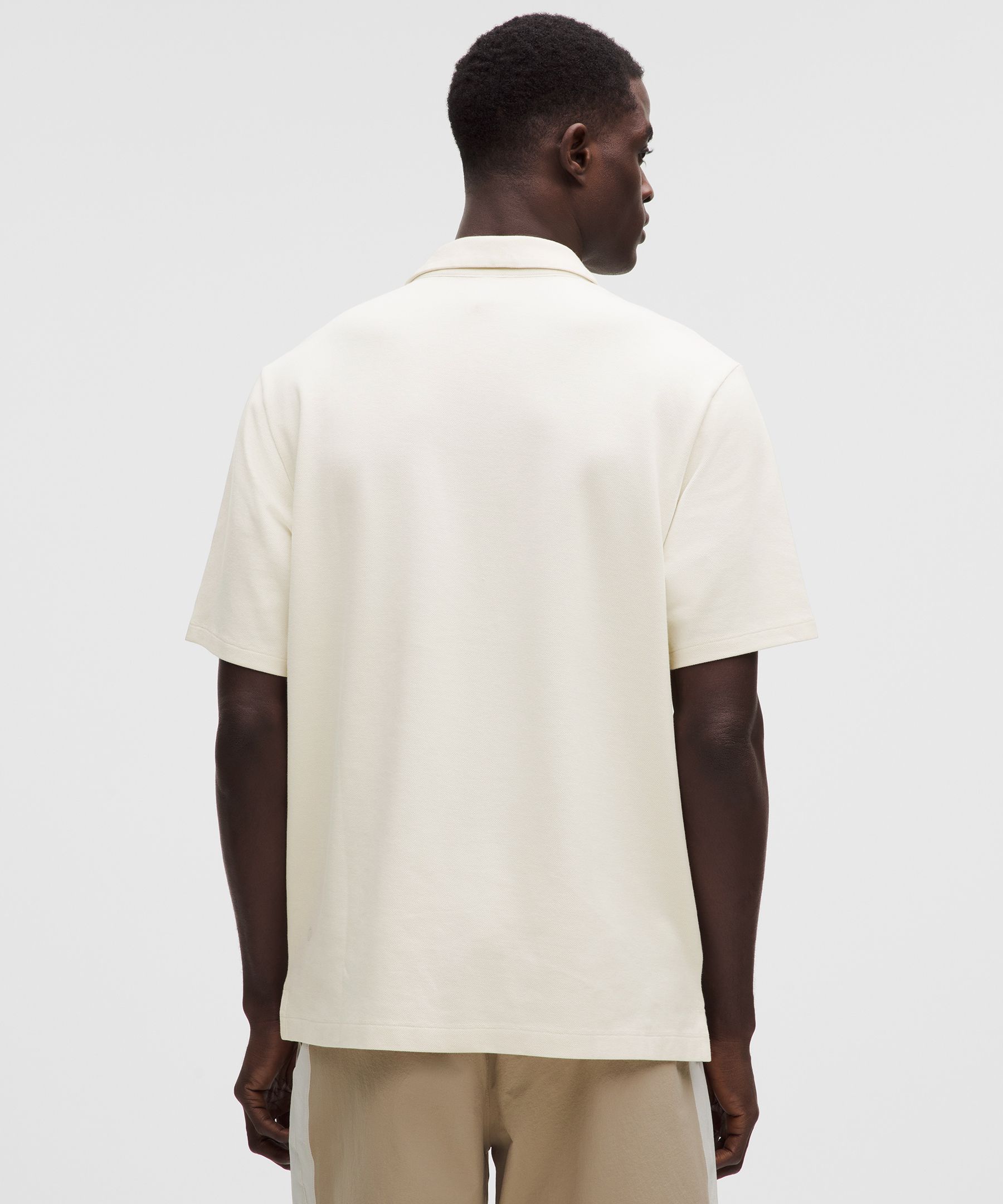 Pique Performance Johnny-Collar Short-Sleeve Shirt