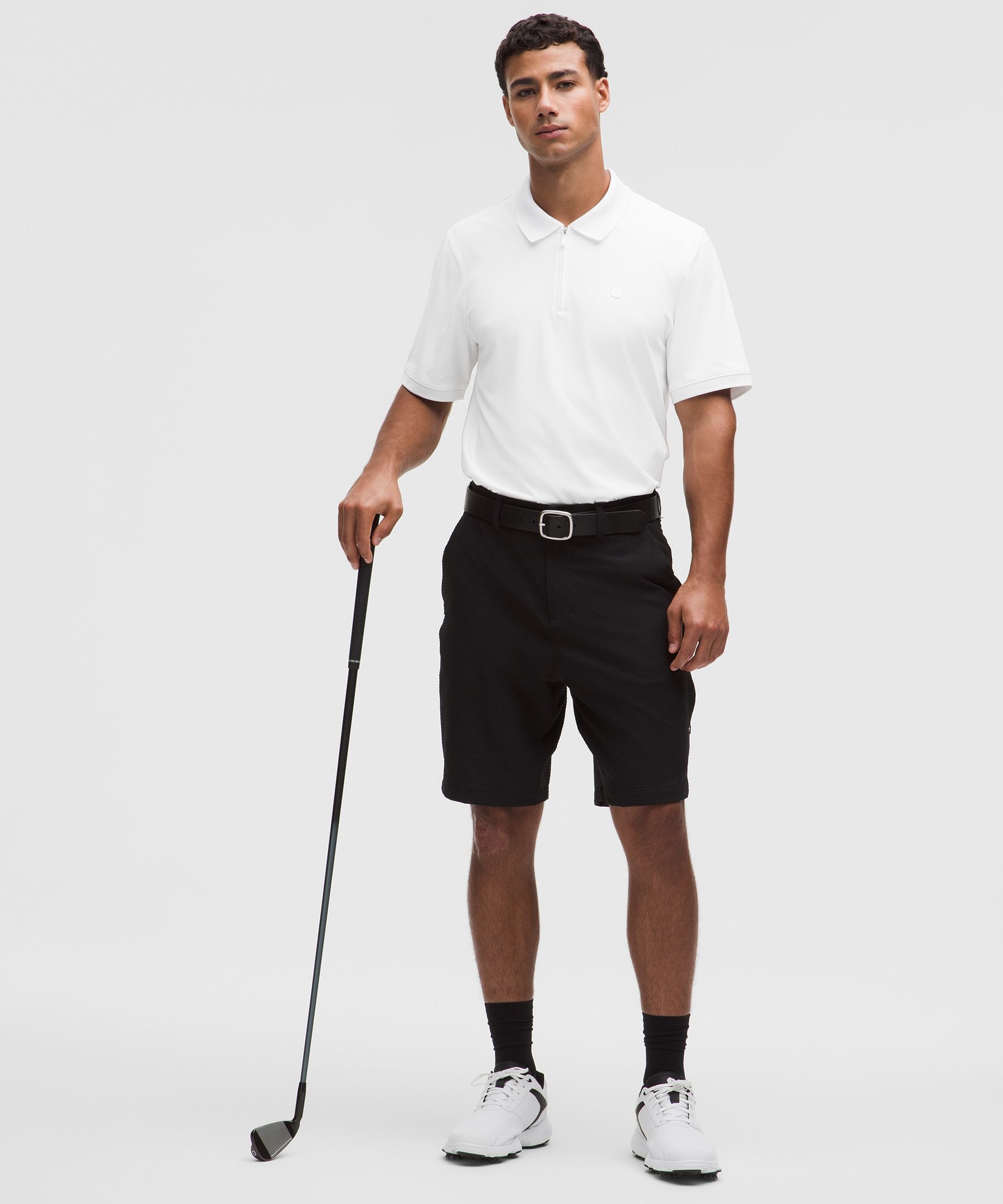 UV-Protective Slim-Fit Zipped Golf Polo Shirt
