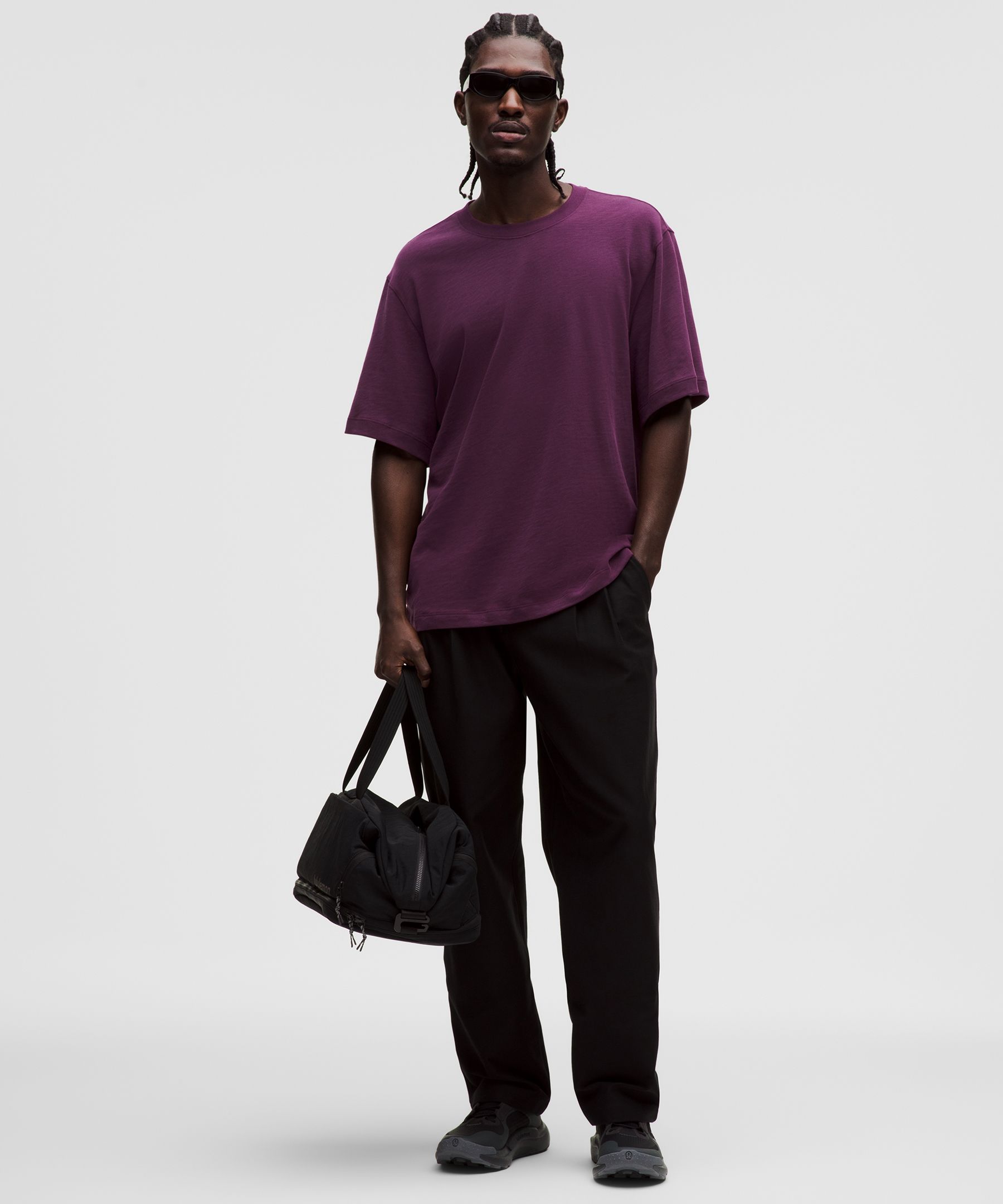 Lululemon Slub Cotton-Jersey Short-Sleeve Shirt INTERNATIONAL SHIPPING