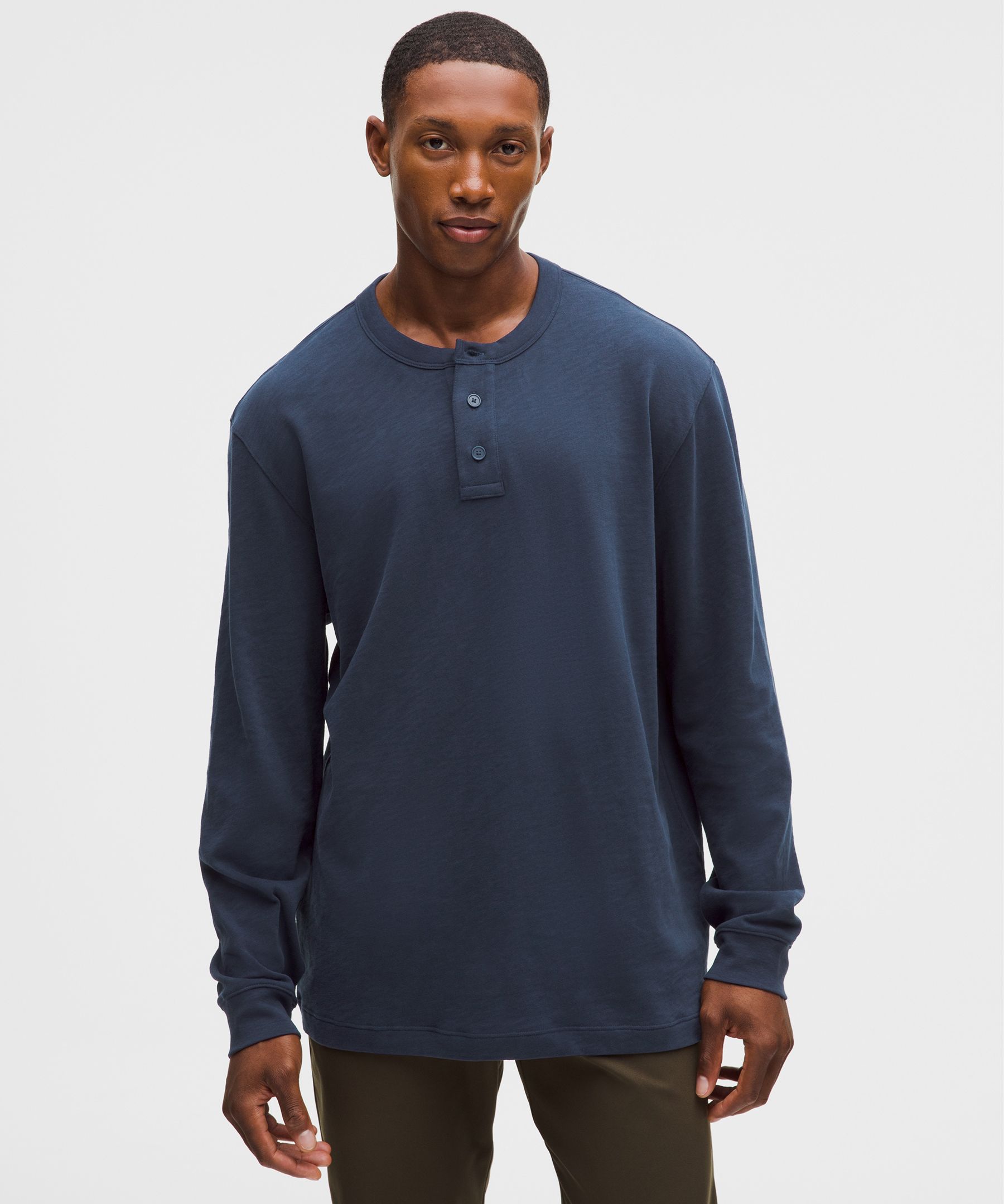 Slub Cotton-Jersey Long-Sleeve Henley