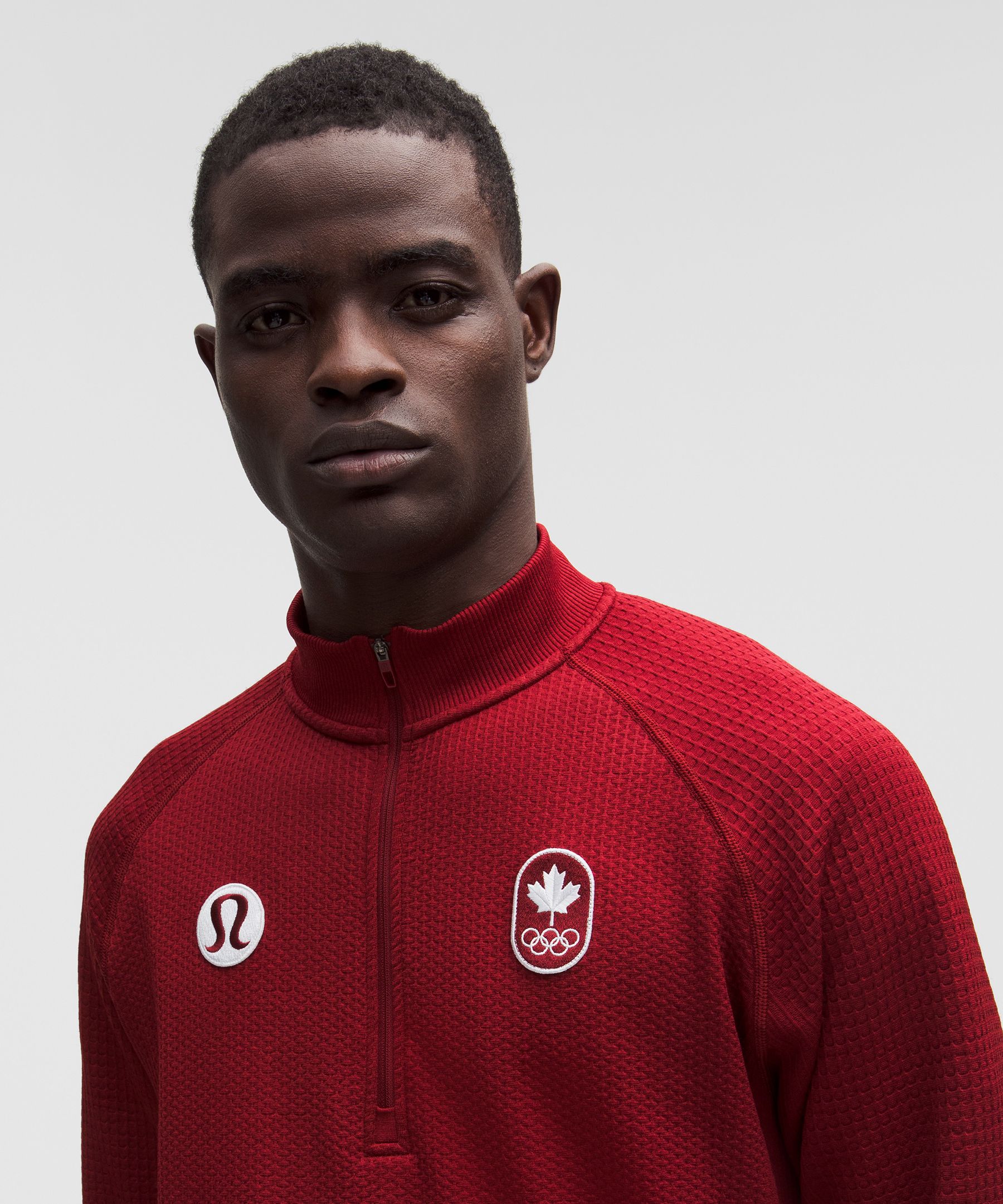 Lululemon Team Canada Men's Engineered Warmth Half Zip In Red