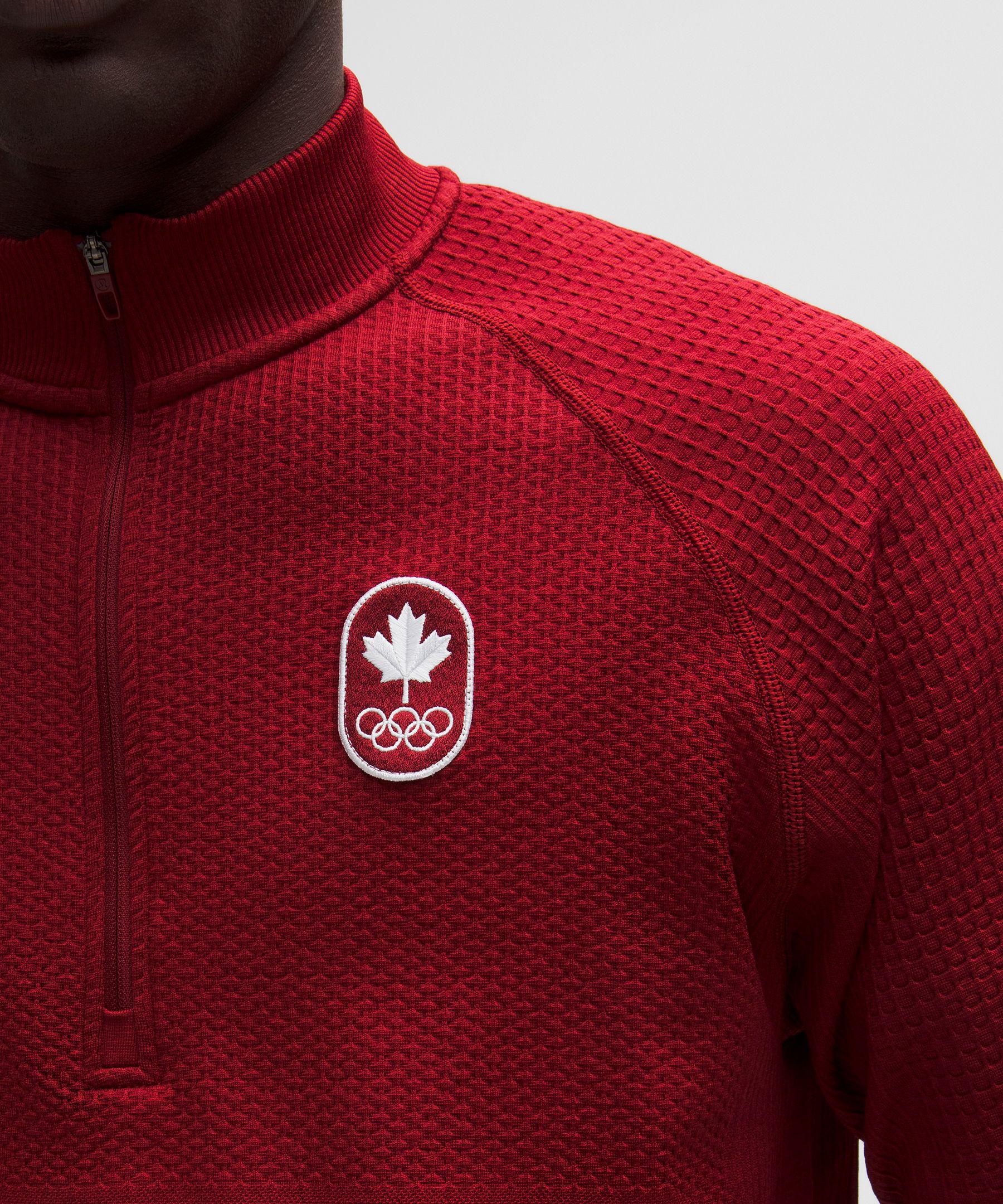 Lululemon Team Canada Men's Engineered Warmth Half Zip In Red