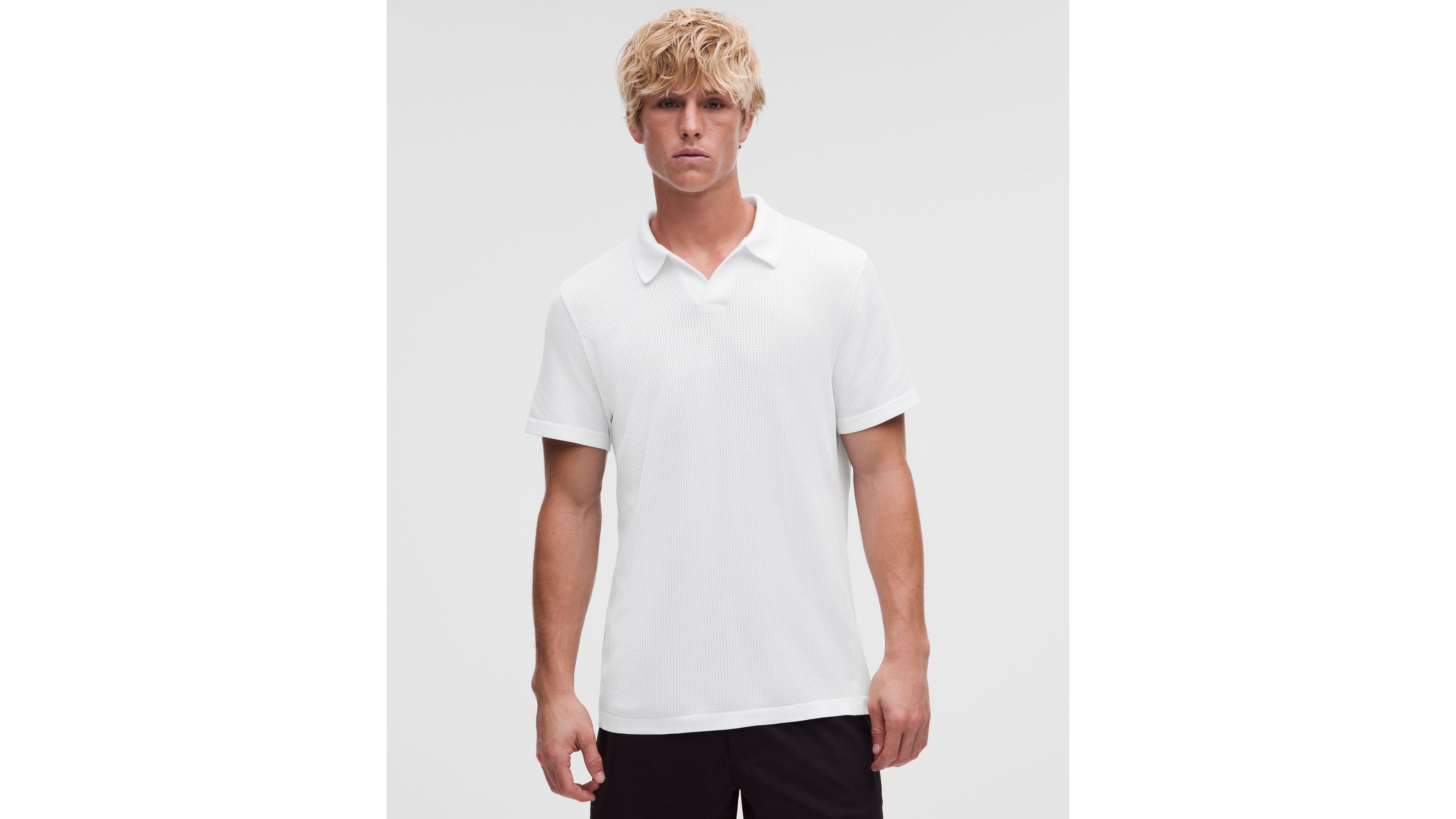 Textured Seamless Polo Shirt