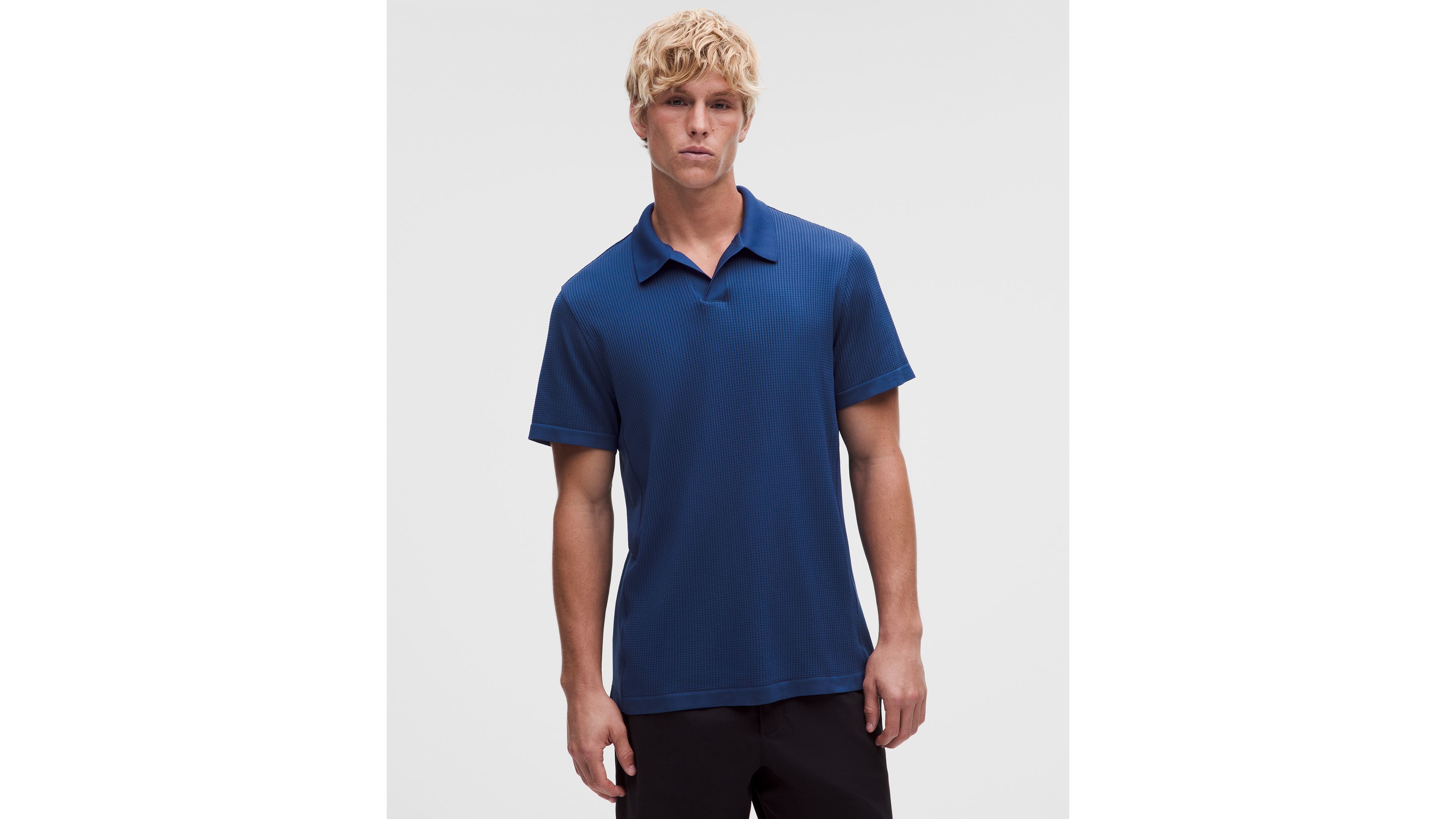 Textured Seamless Polo Shirt