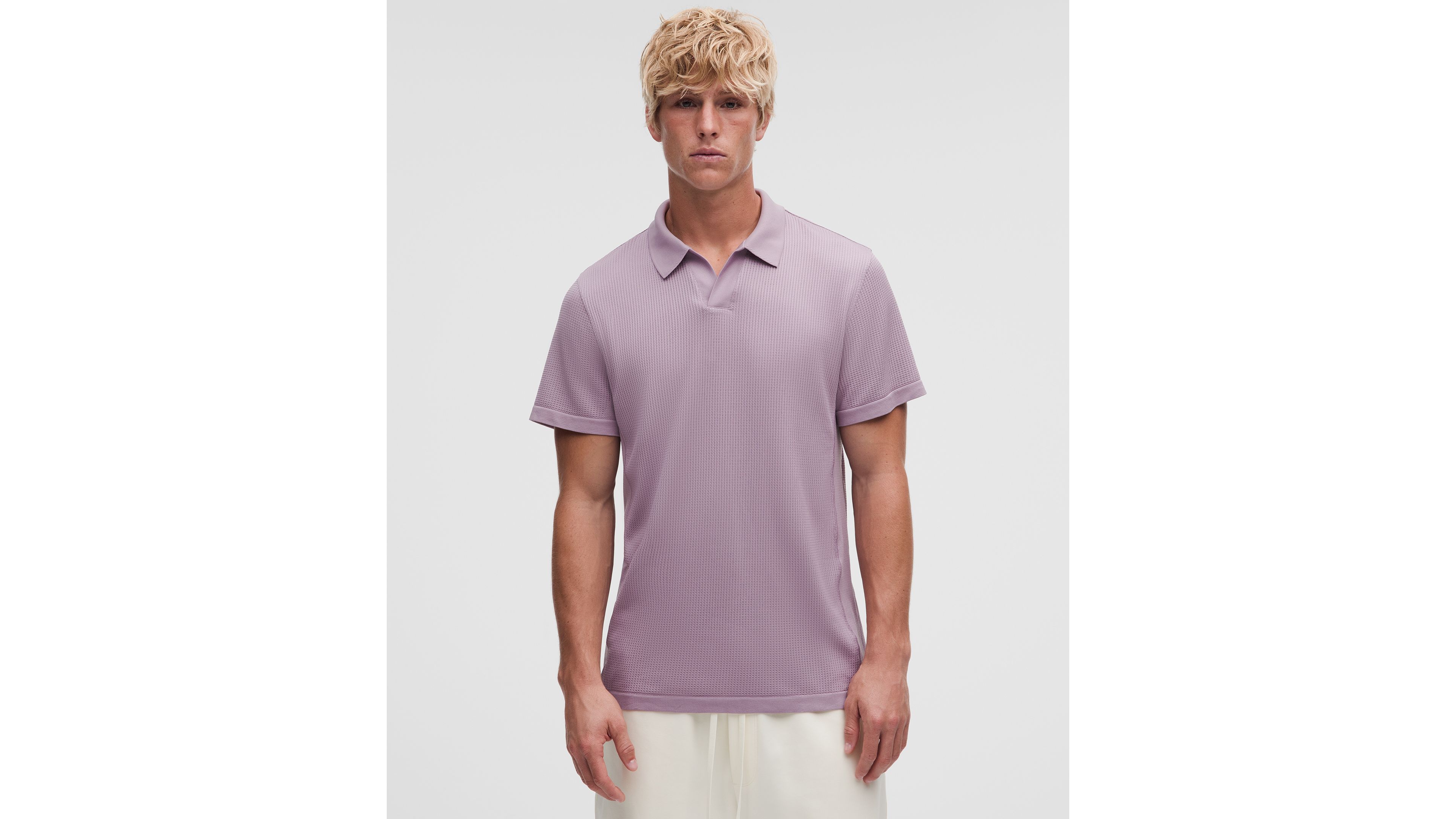 Textured Seamless Polo Shirt