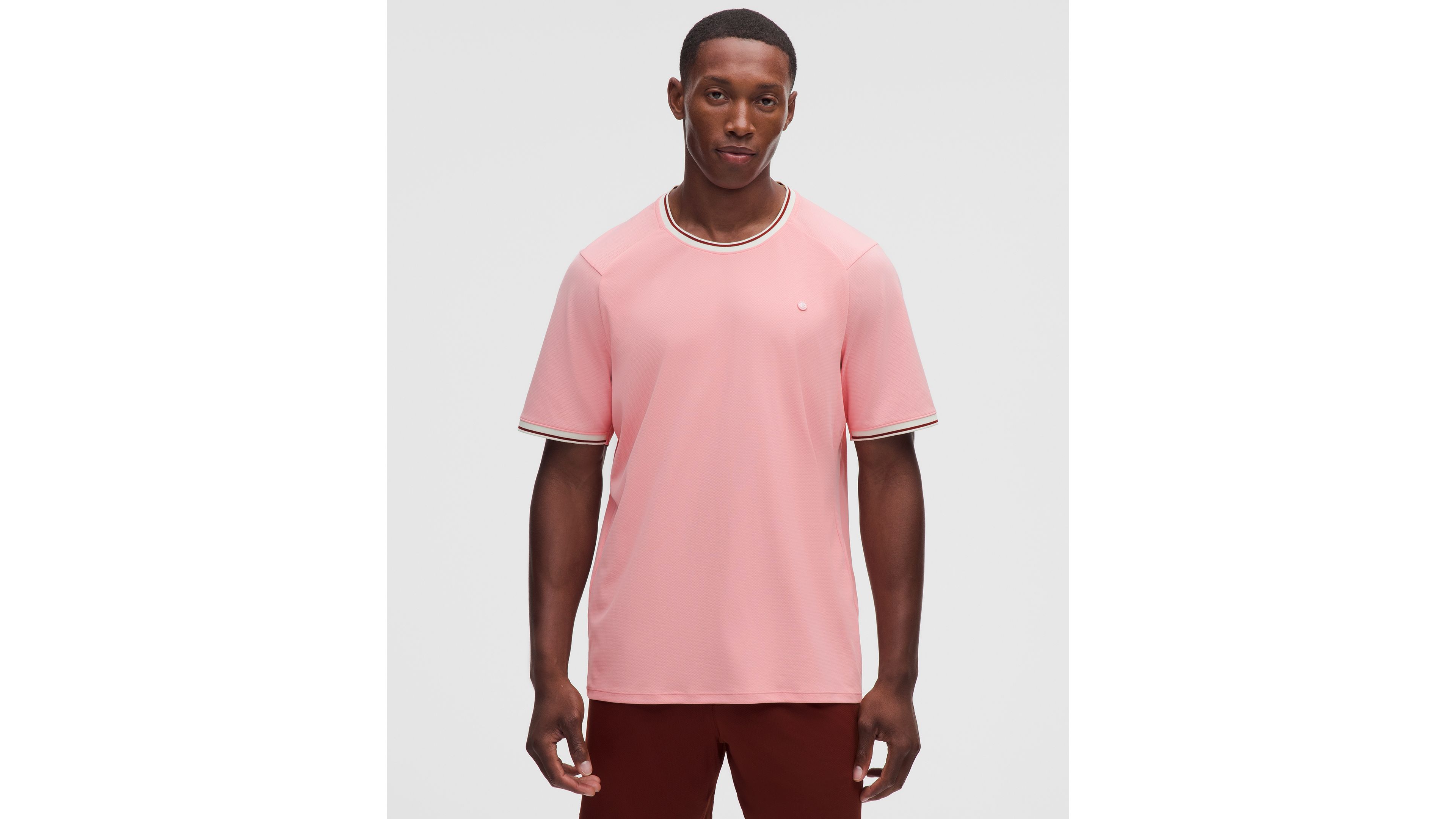 UV-Protective Textured Mesh Tennis Shirt
