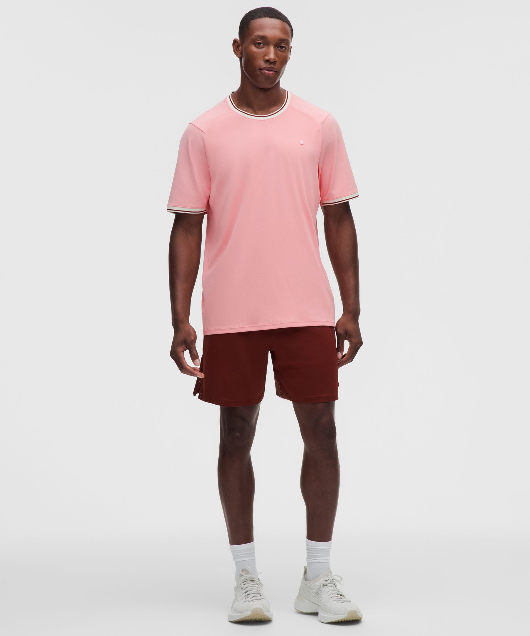 UV-Protective Textured Mesh Tennis Shirt
