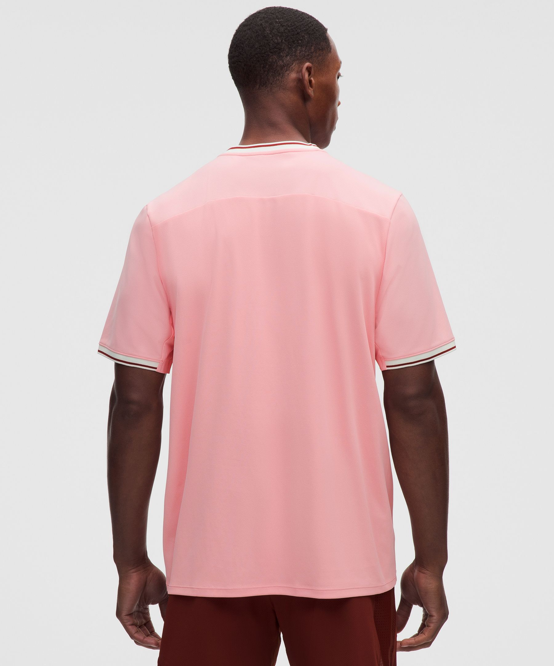 UV-Protective Textured Mesh Tennis Shirt