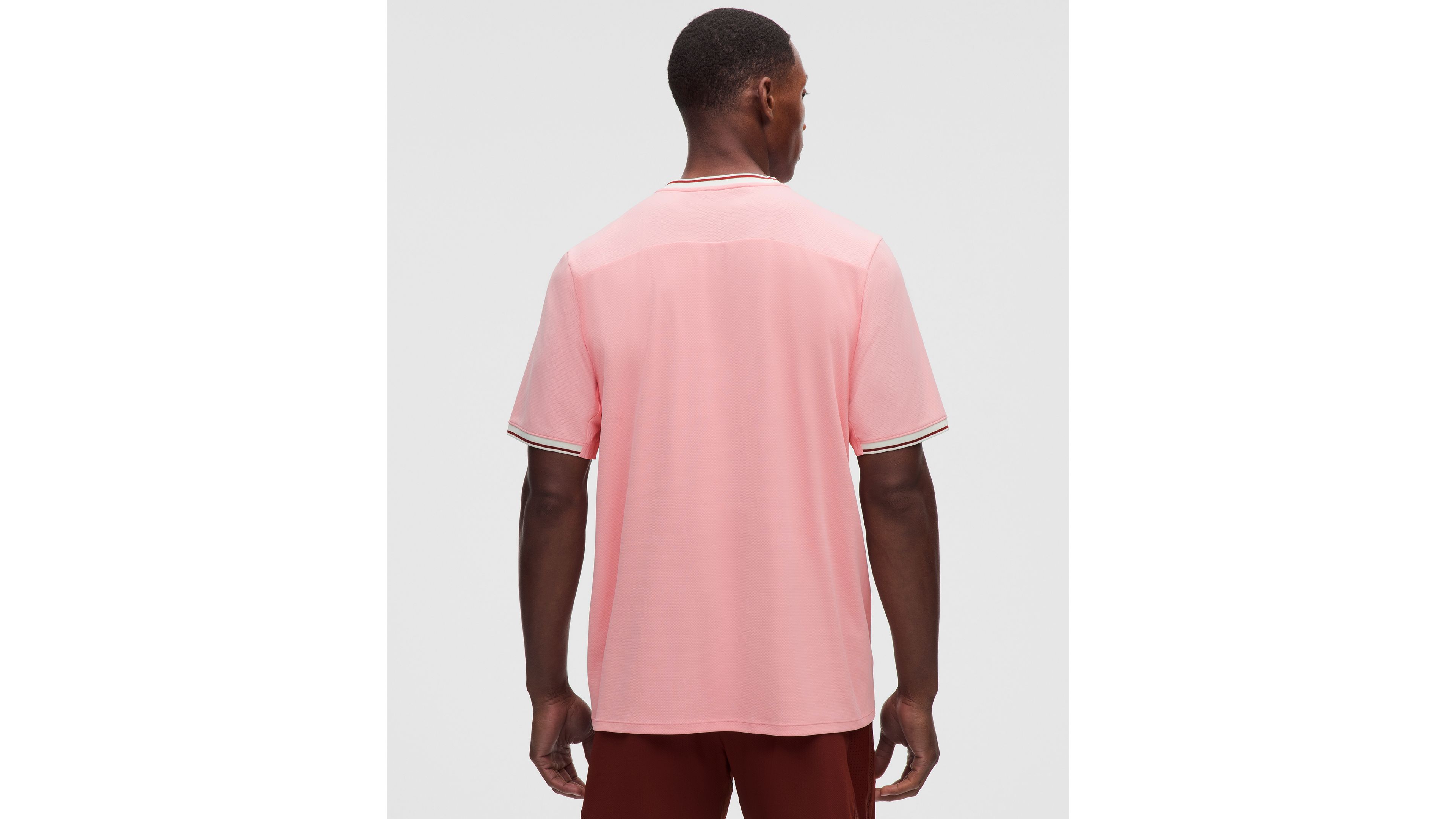 UV-Protective Textured Mesh Tennis Shirt