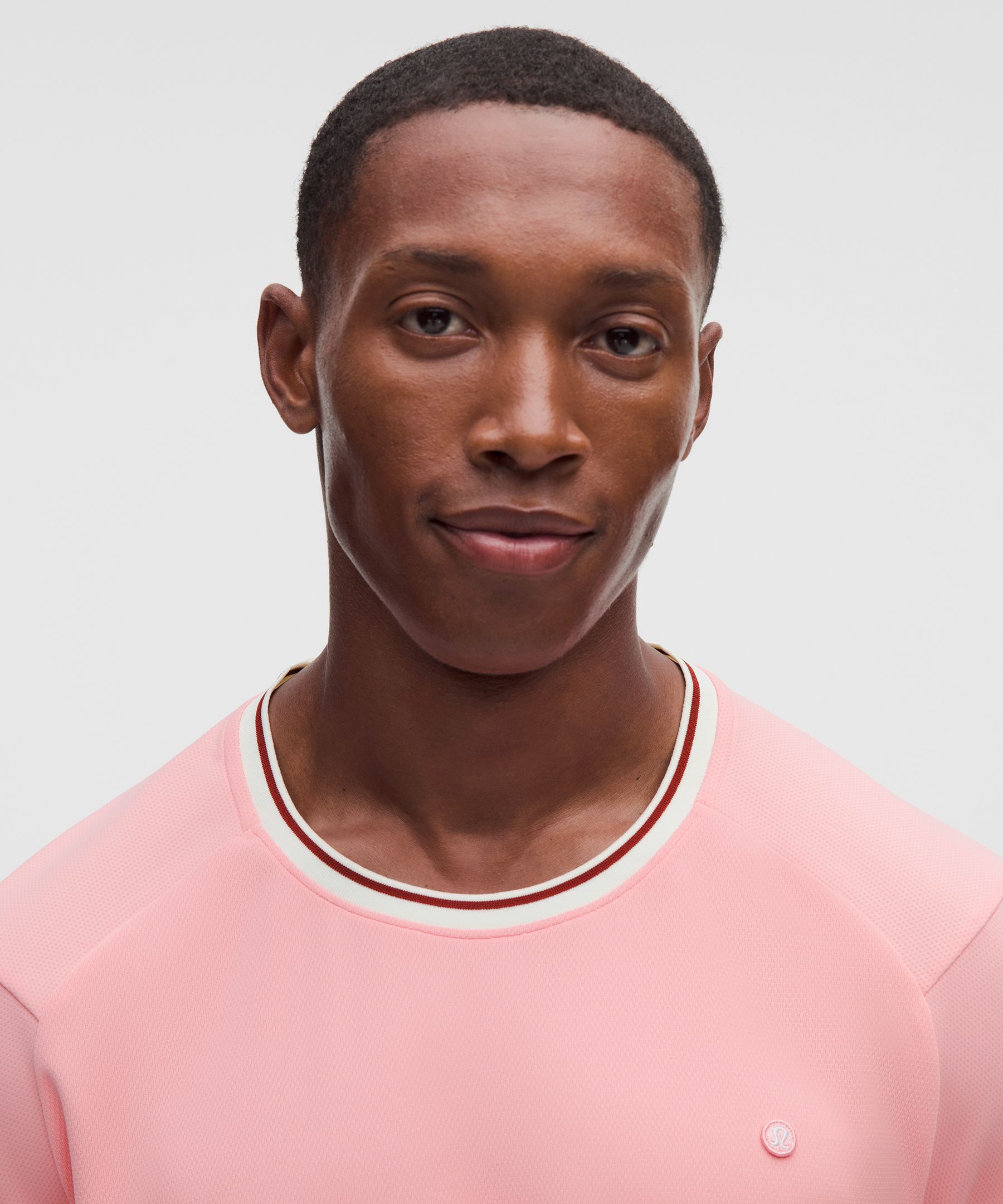 UV-Protective Textured Mesh Tennis Shirt