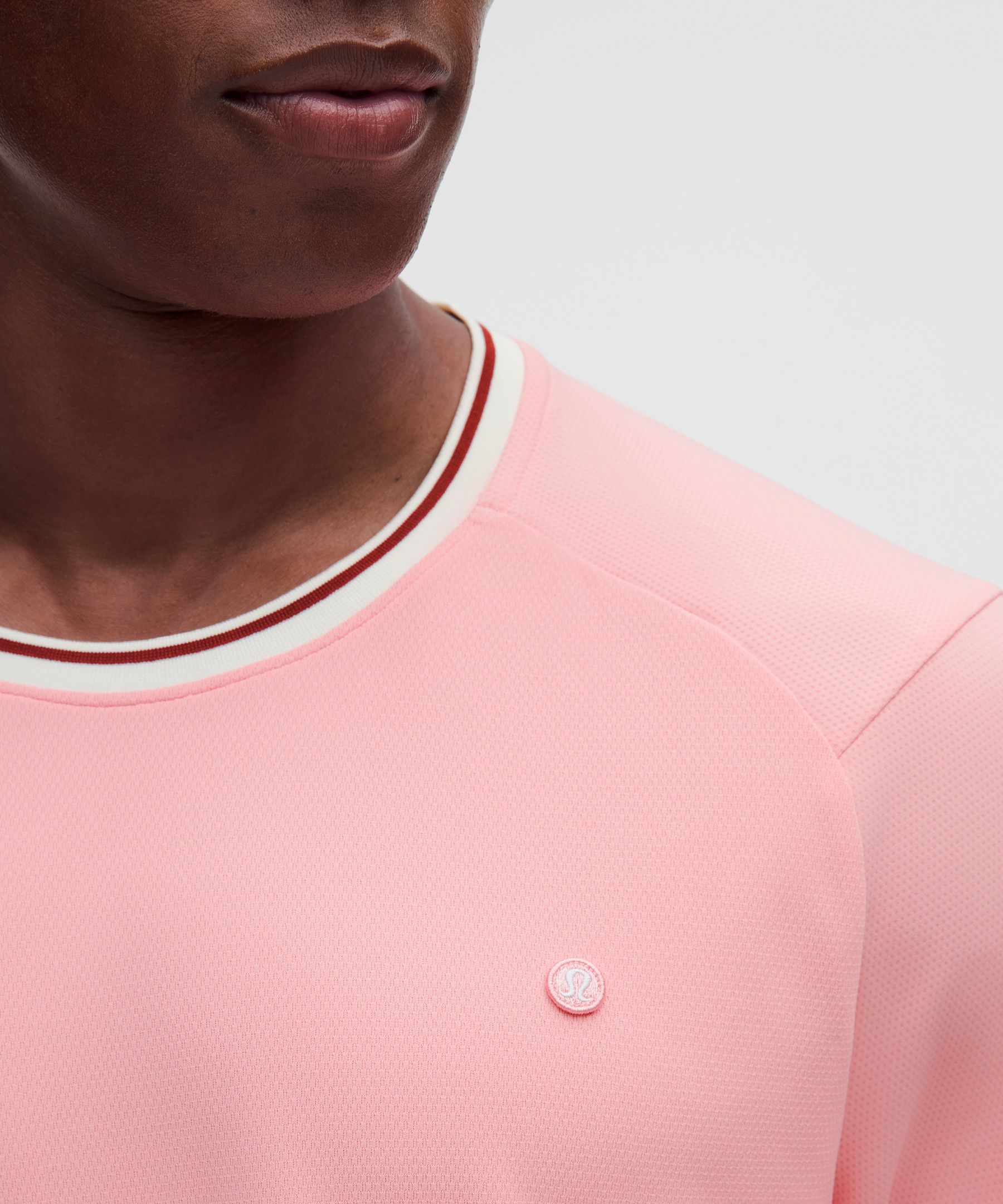 UV-Protective Textured Mesh Tennis Shirt