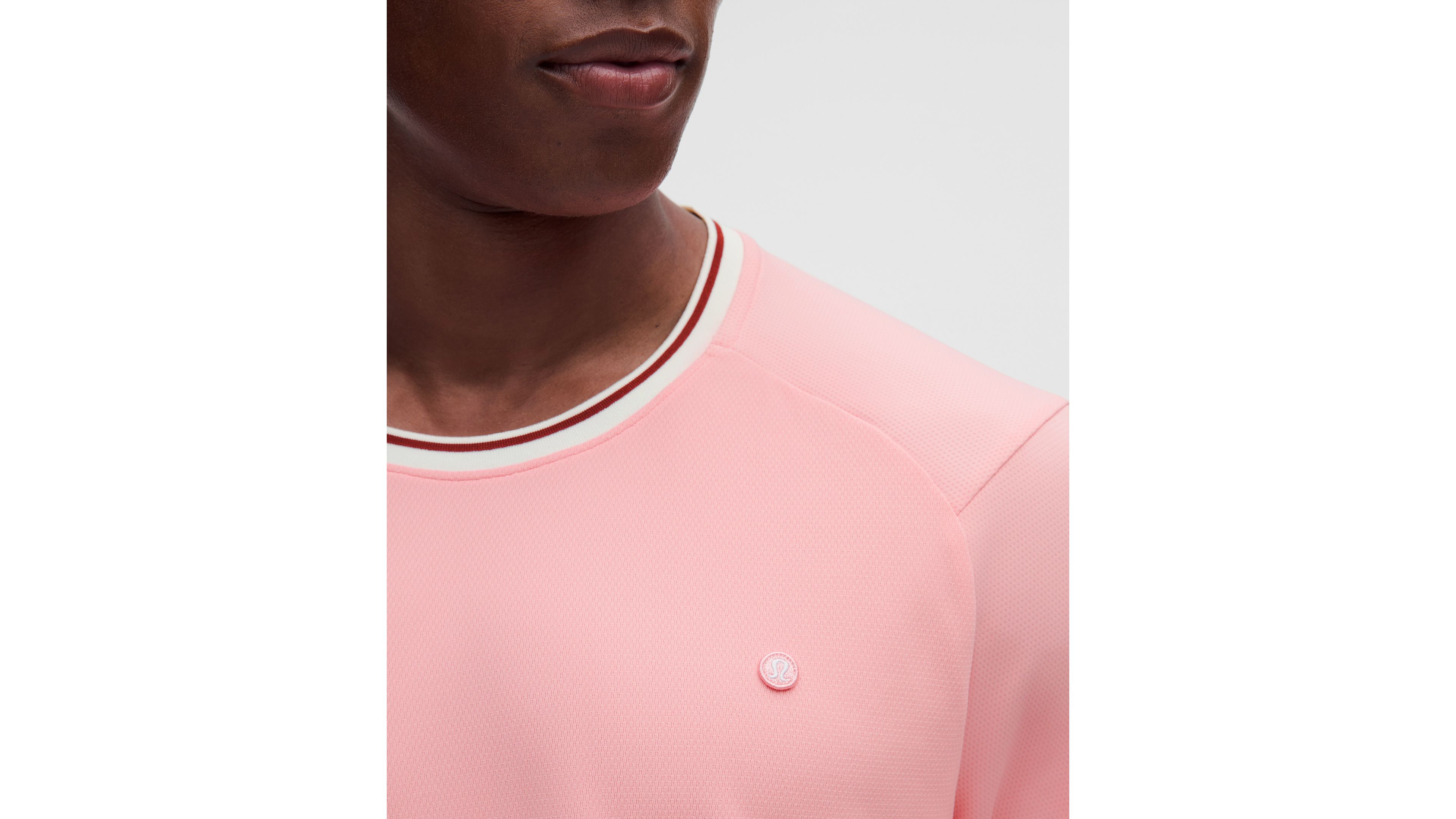 UV-Protective Textured Mesh Tennis Shirt