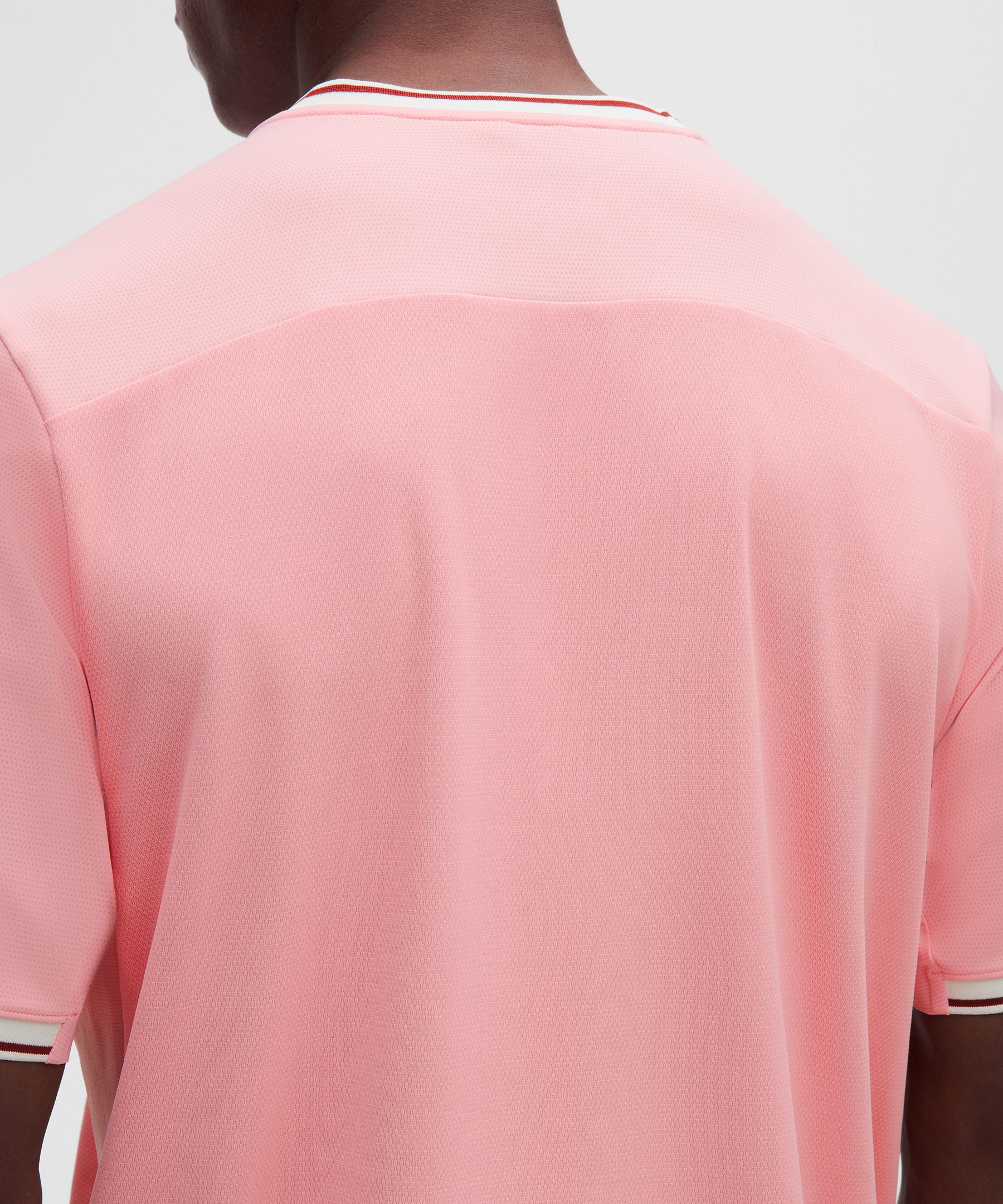 UV-Protective Textured Mesh Tennis Shirt
