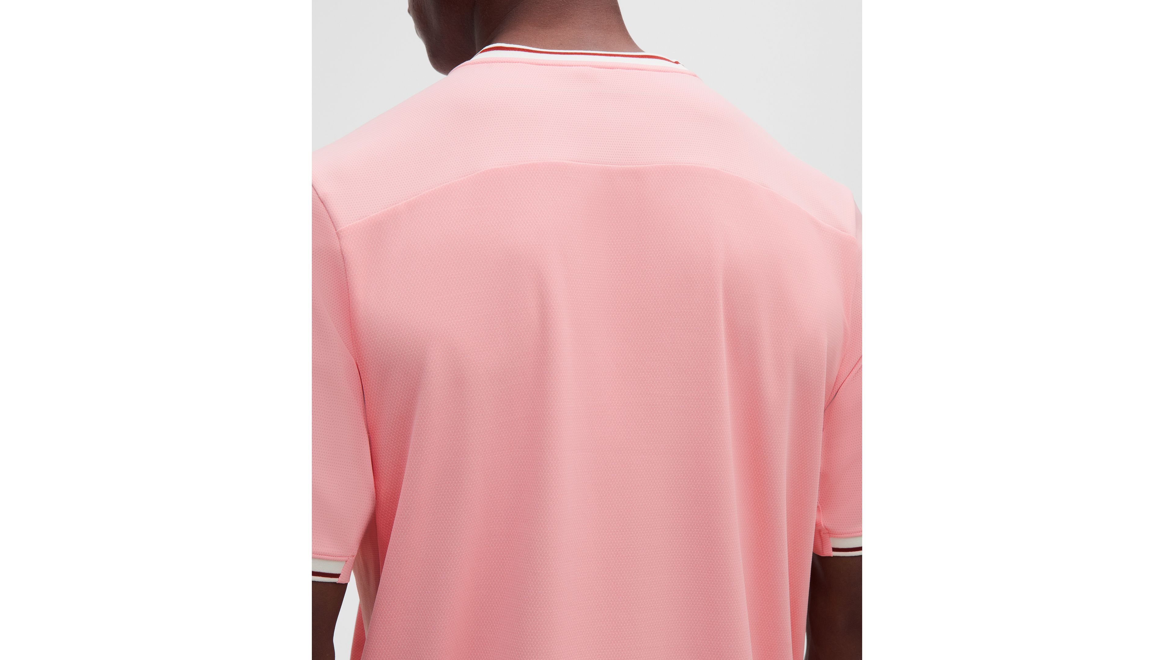 UV-Protective Textured Mesh Tennis Shirt