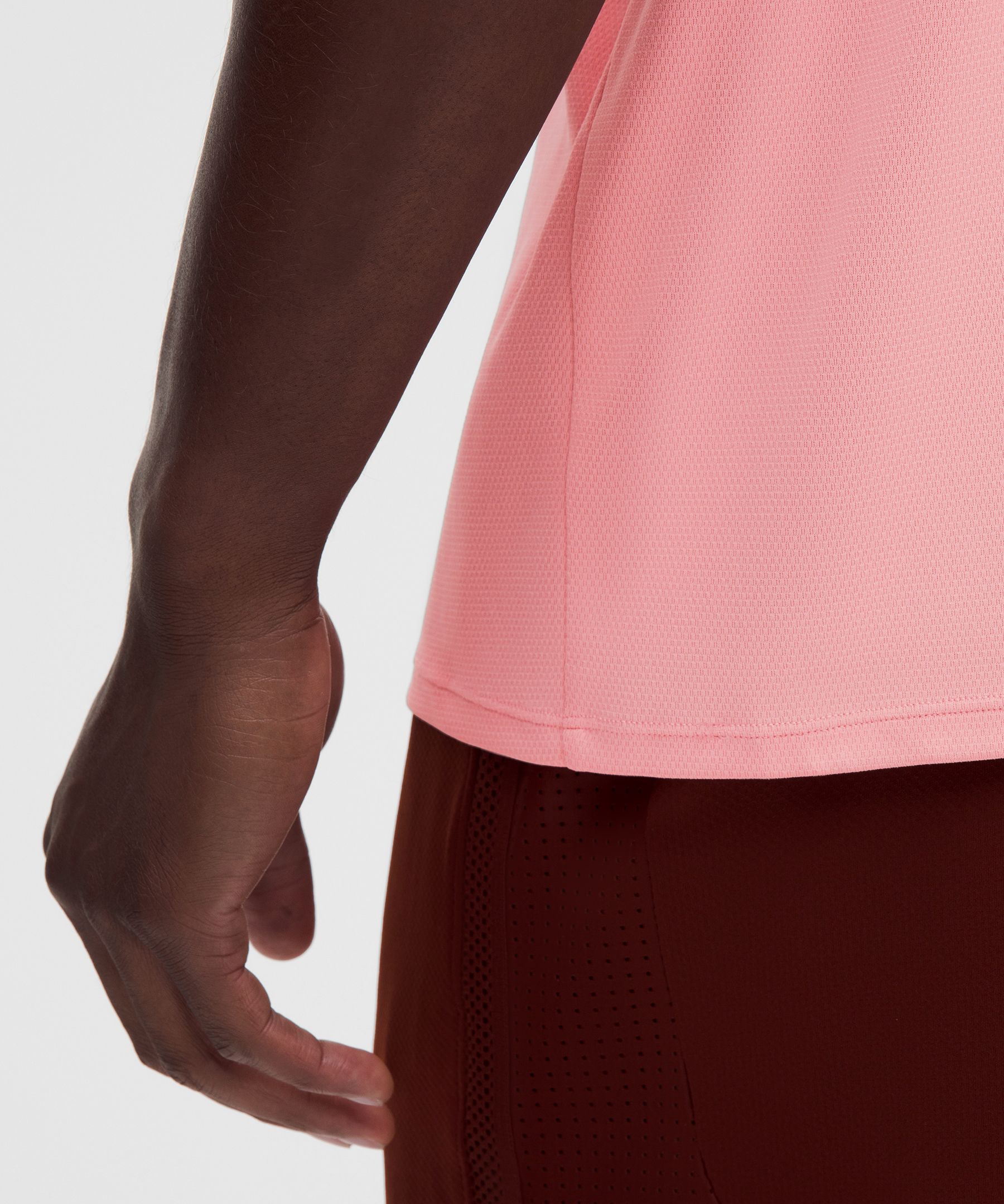 UV-Protective Textured Mesh Tennis Shirt
