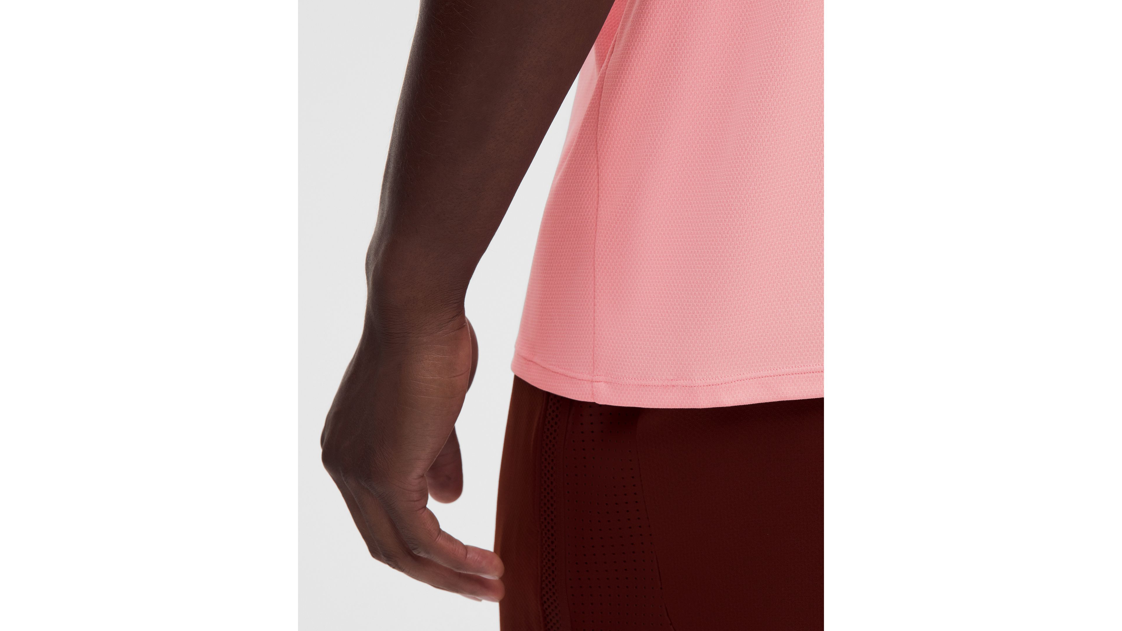 UV-Protective Textured Mesh Tennis Shirt