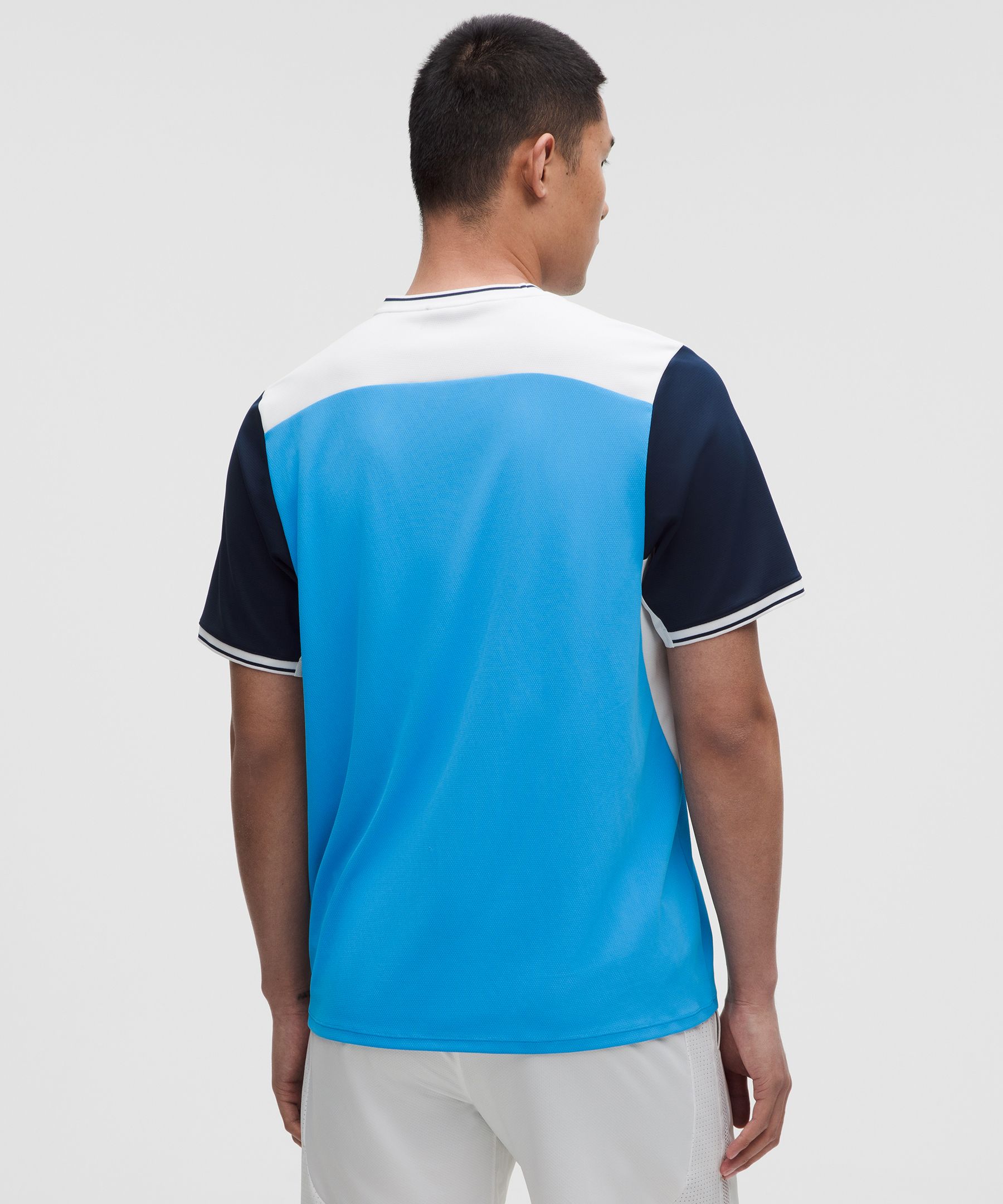UV-Protective Textured Mesh Tennis Shirt