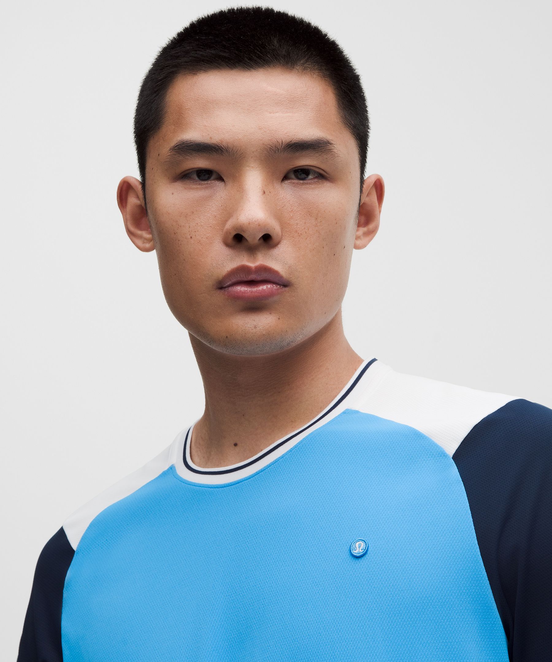 UV-Protective Textured Mesh Tennis Shirt
