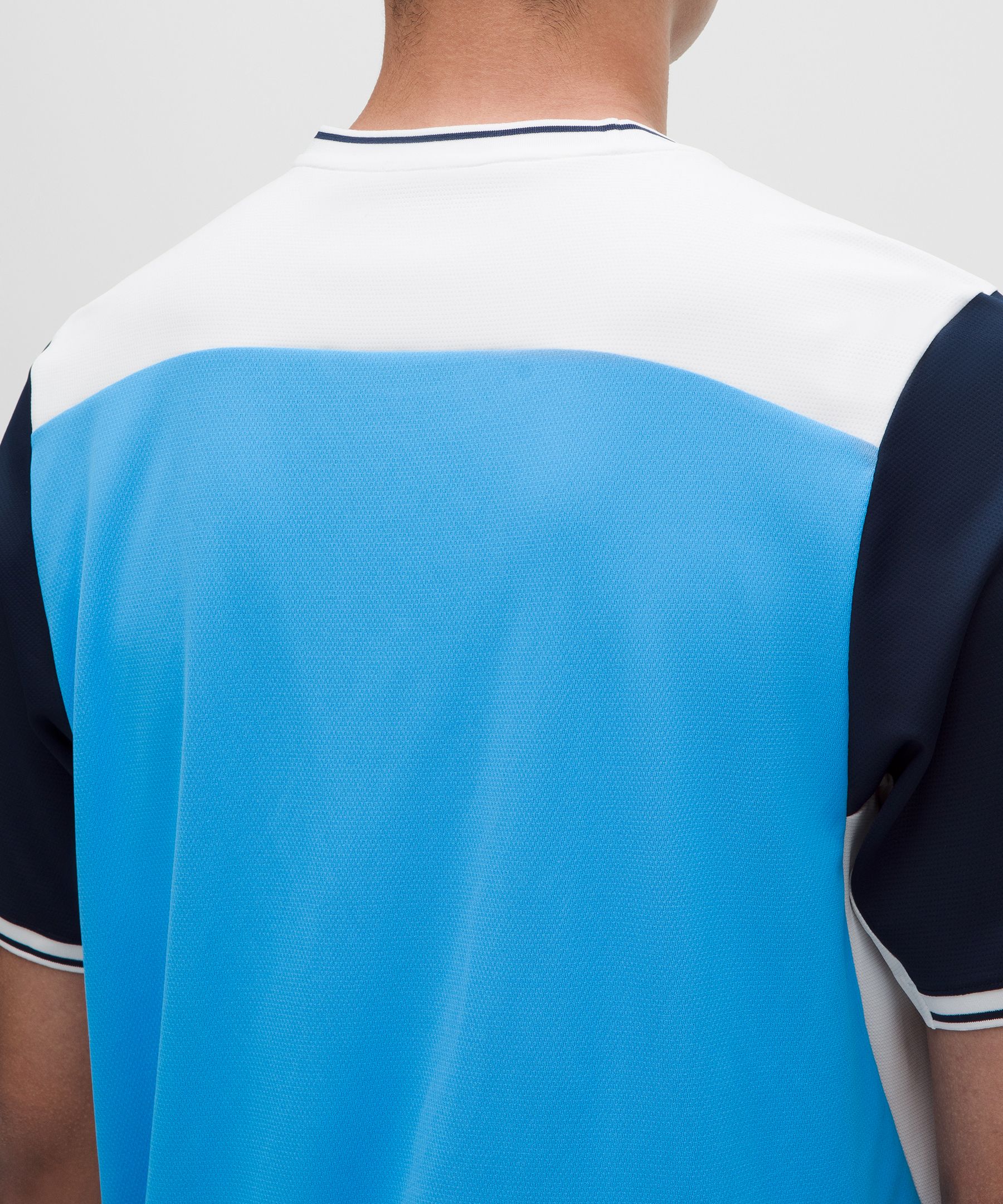 UV-Protective Textured Mesh Tennis Shirt