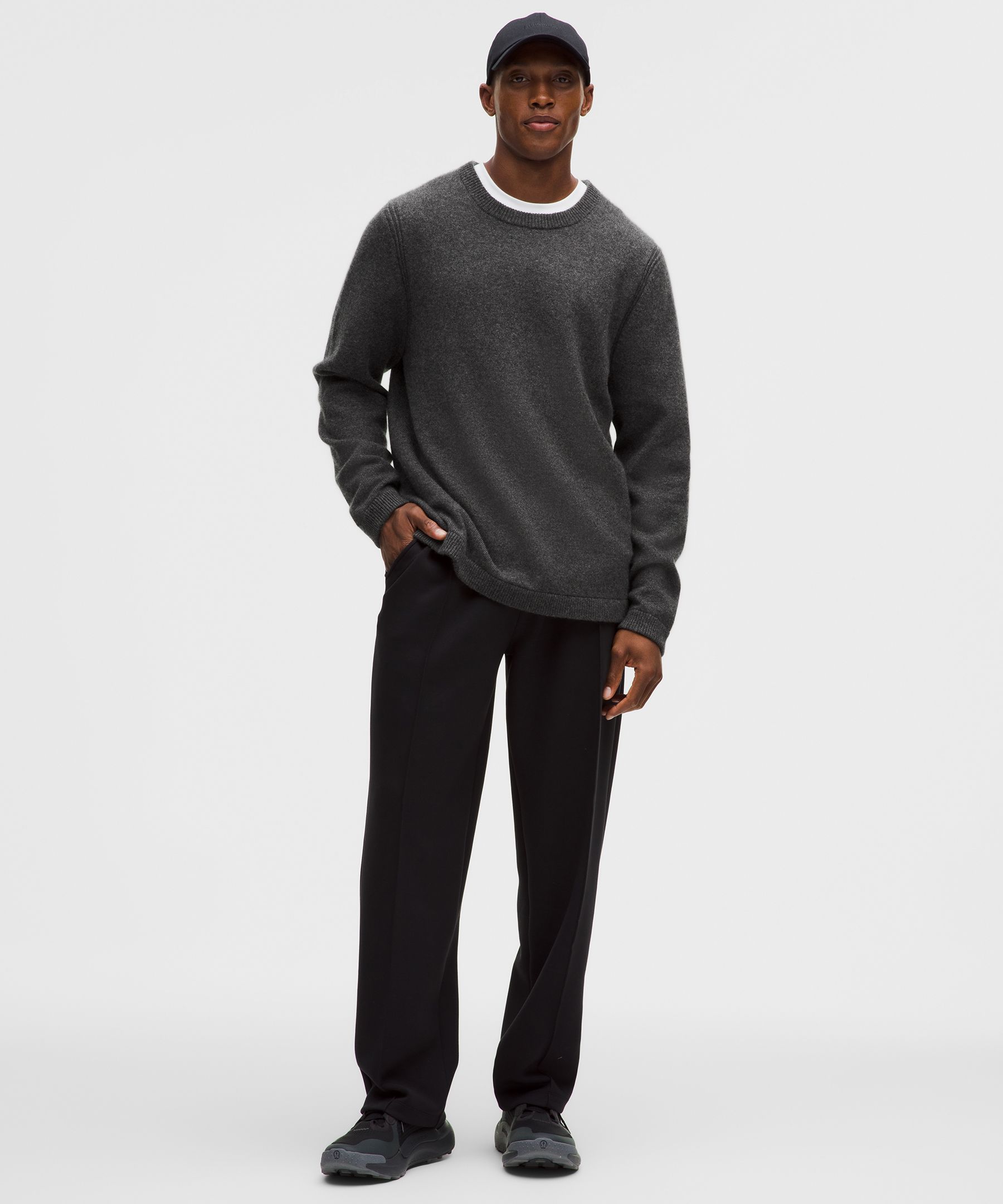 Lululemon New Venture Cashmere Crewneck Sweater In Gray