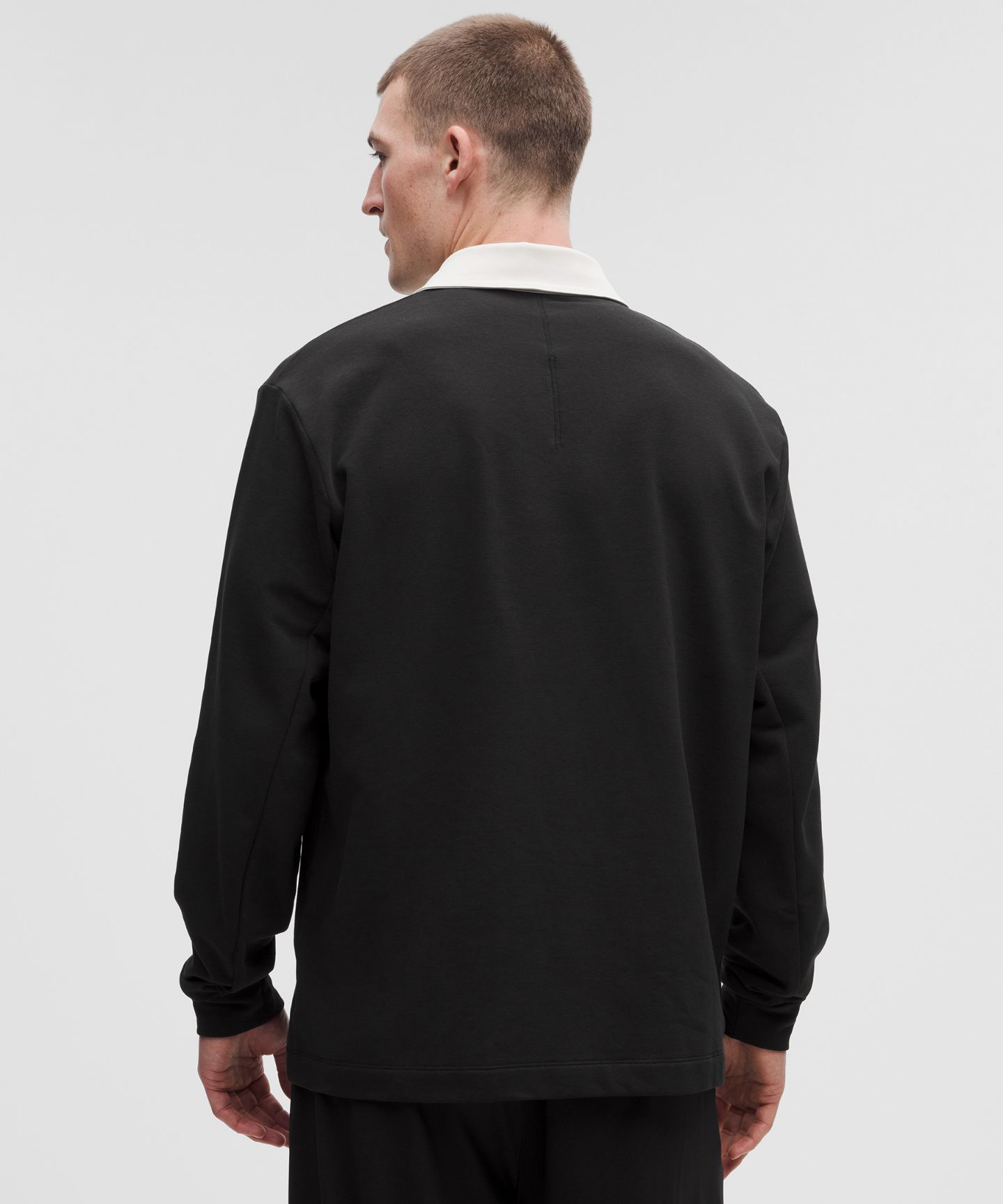 Мужская рубашка Lululemon Long-Sleeve Rugby Shirt, цвет: Чёрный — фото 3