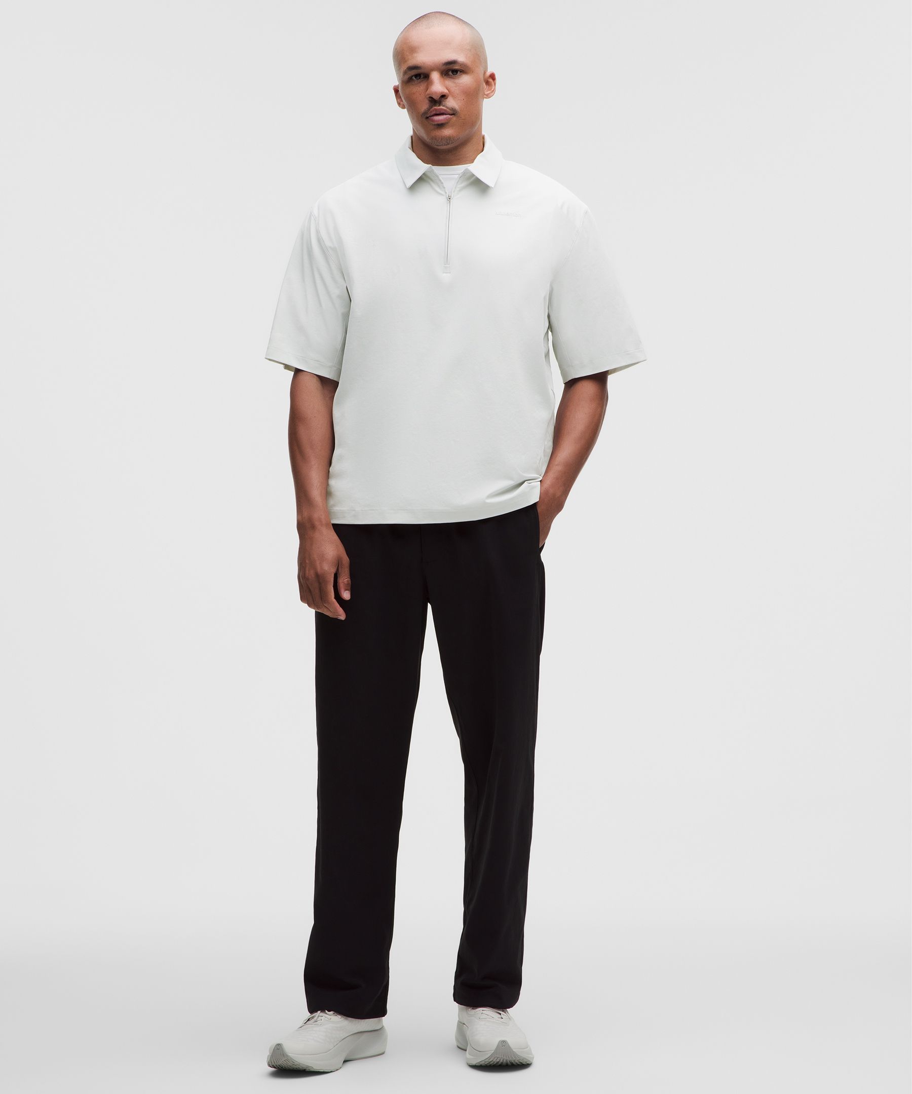 UV-Protective Ventilated Quarter-Zip Polo Shirt