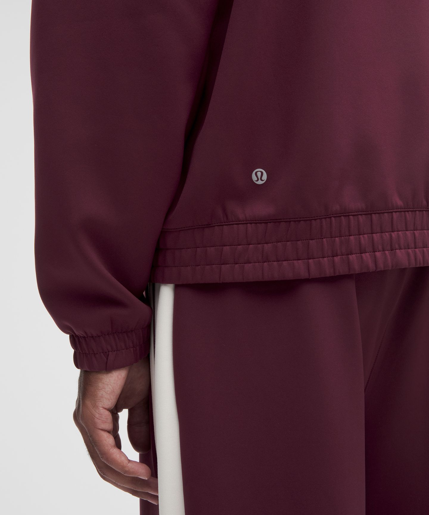 Мужская куртка Lululemon Spacer Full-Zip Track Jacket, цвет: Бордовый / Светлая слоновая кость — фото 6