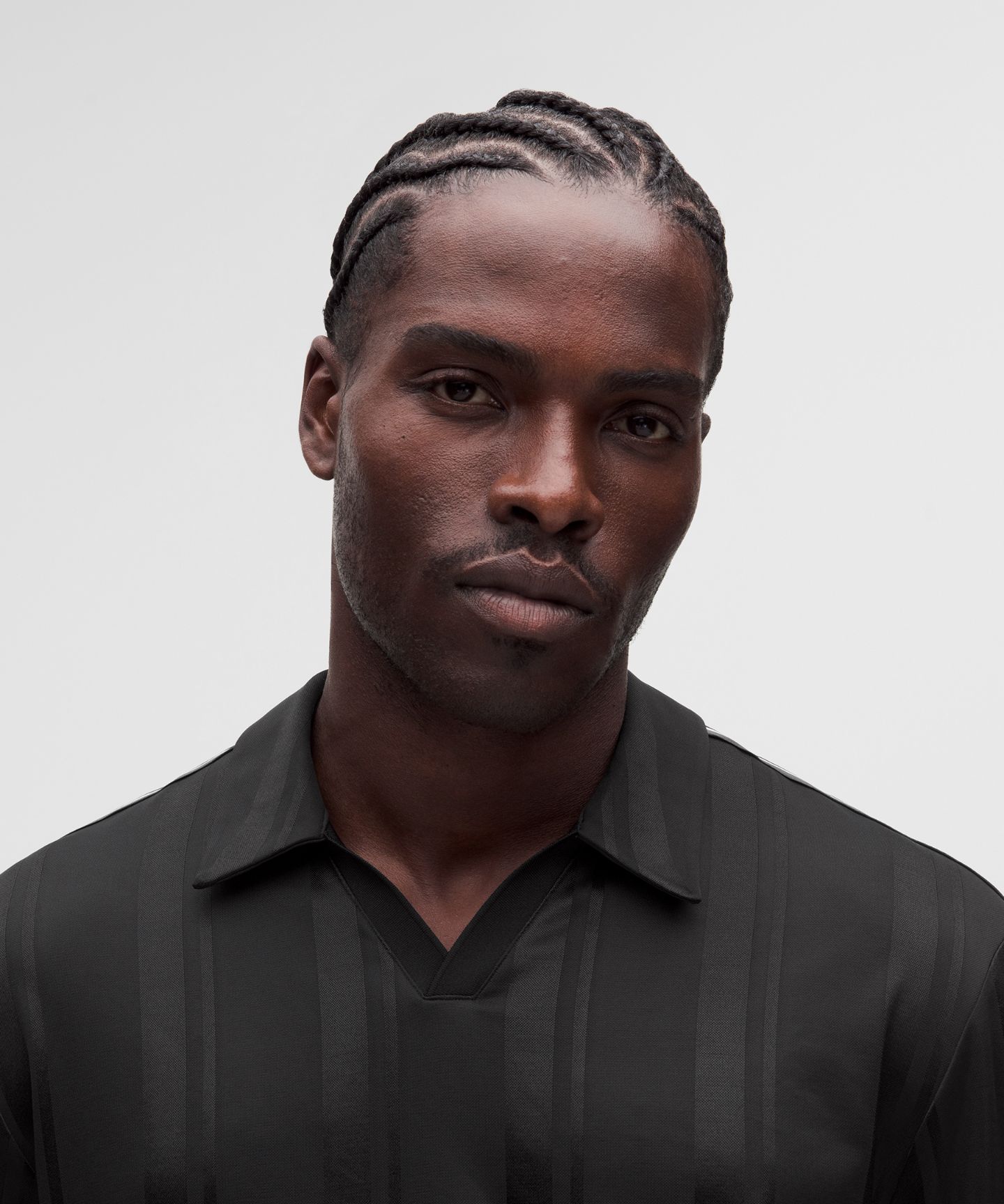 Мужская рубашка Lululemon Knit Stripe Rugby Shirt, цвет: Чёрный — фото 4