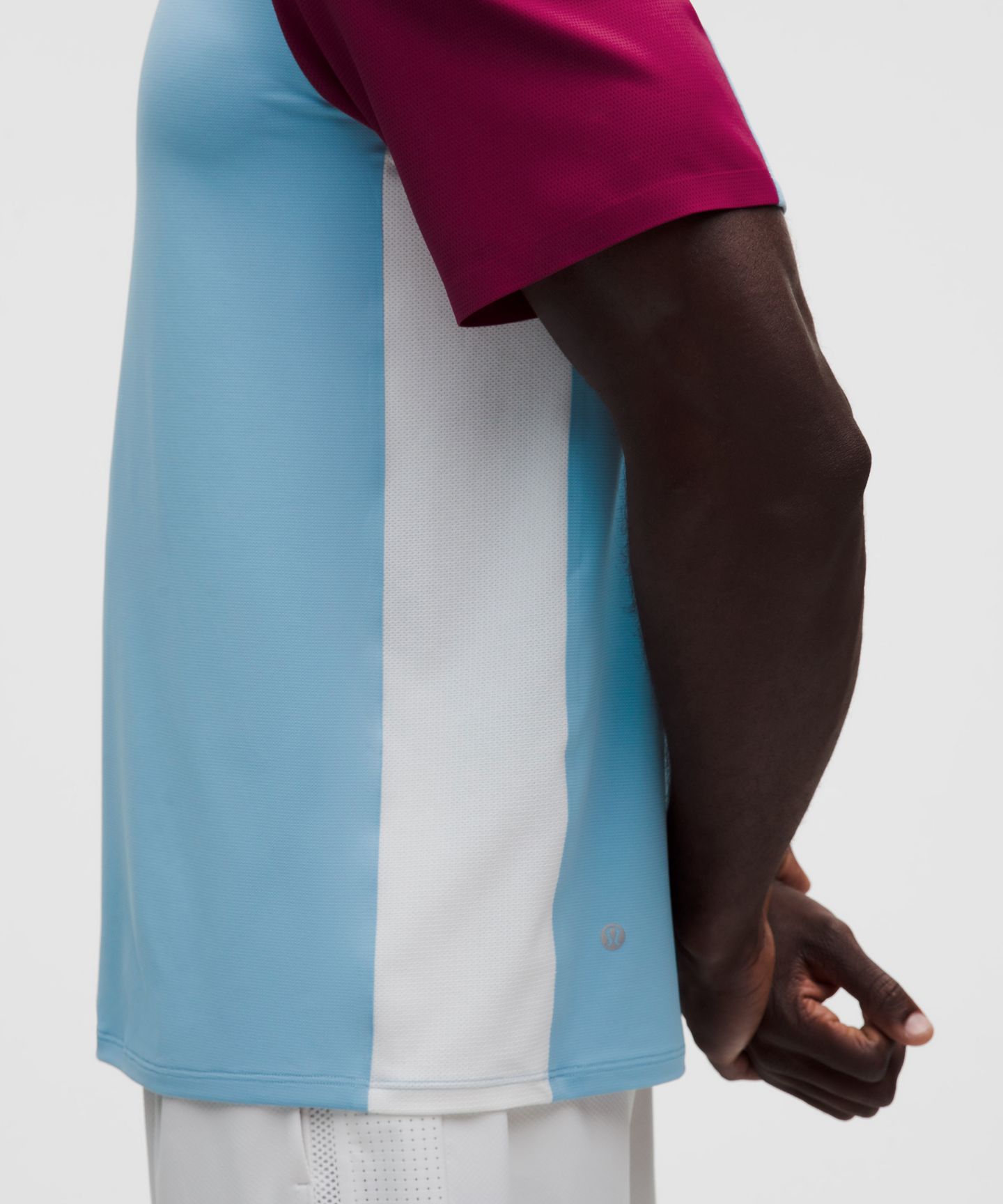 Мужское поло Lululemon Mesh Pique Tennis Polo Shirt, цвет: Синий / Белый — фото 5