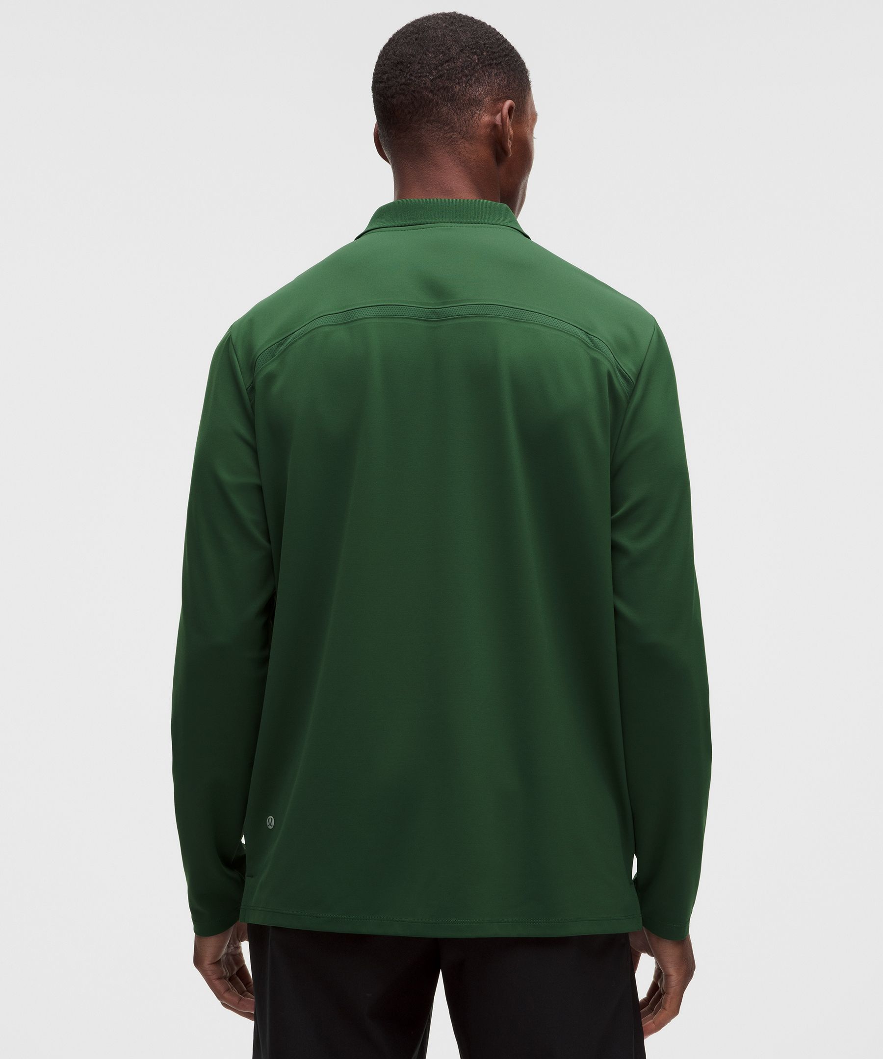ShowZero Classic-Fit Long-Sleeve Polo Shirt *Mesh Panel