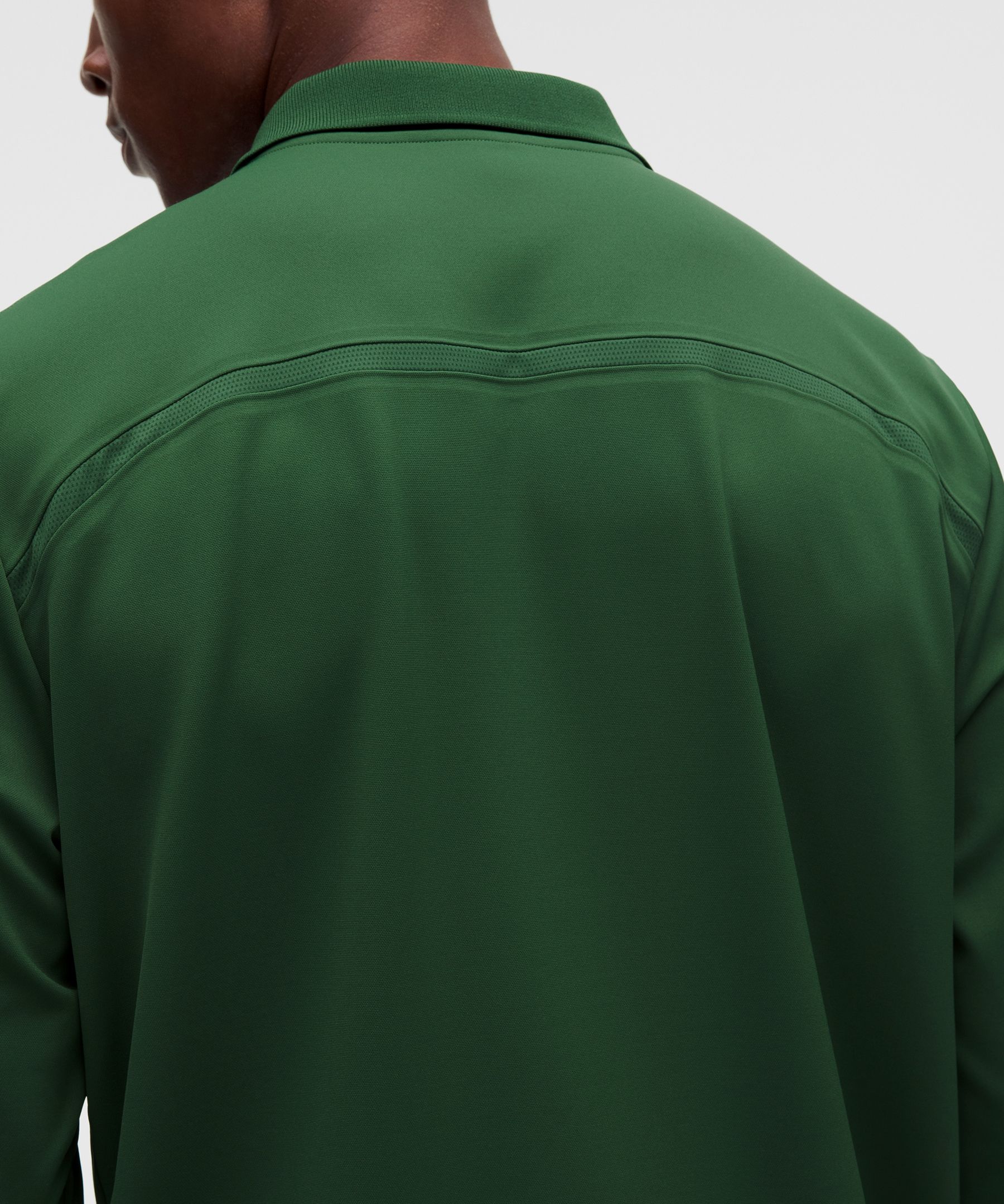 ShowZero Classic-Fit Long-Sleeve Polo Shirt *Mesh Panel