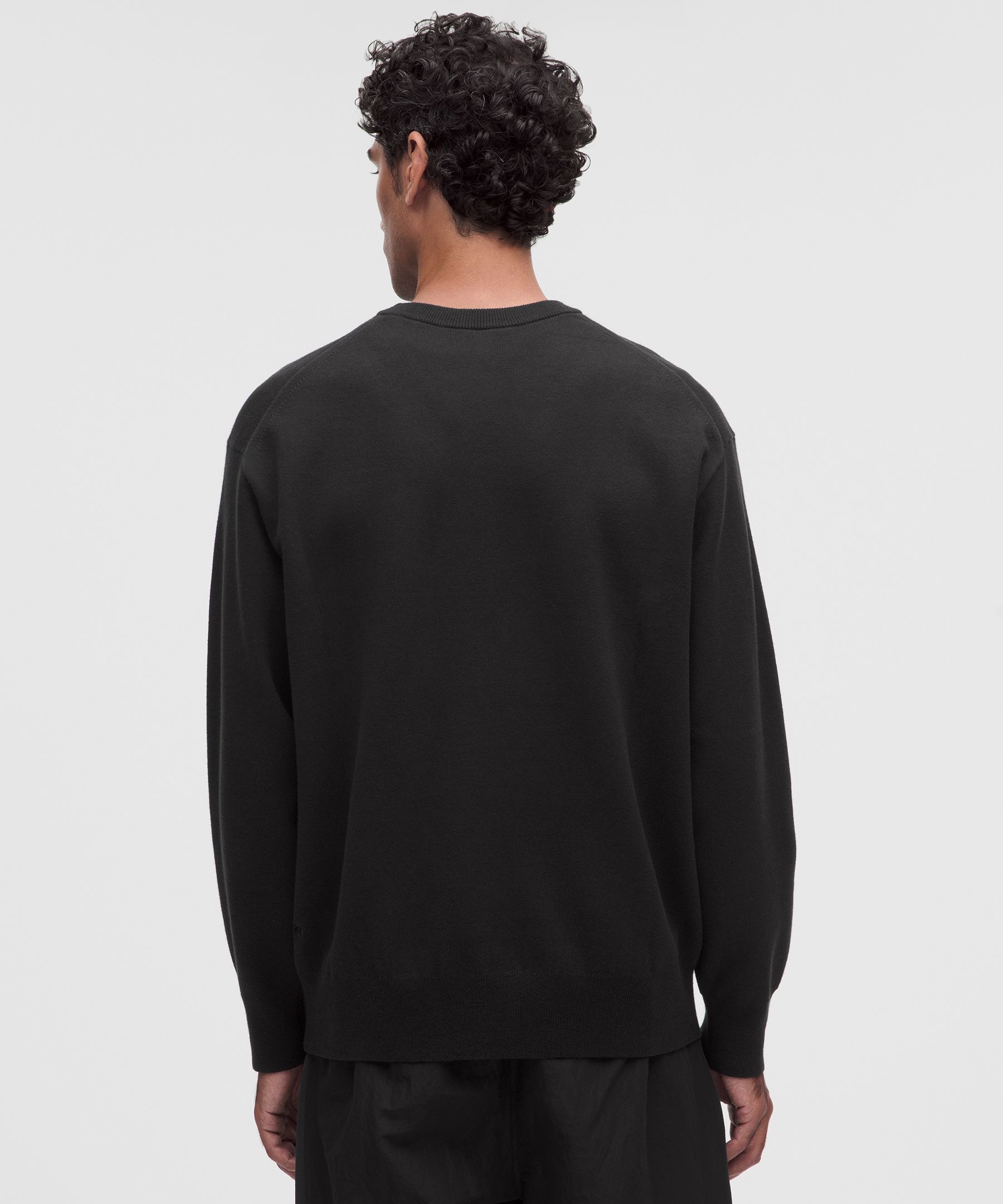 Cotton-Blend Knit Long-Sleeve Crewneck