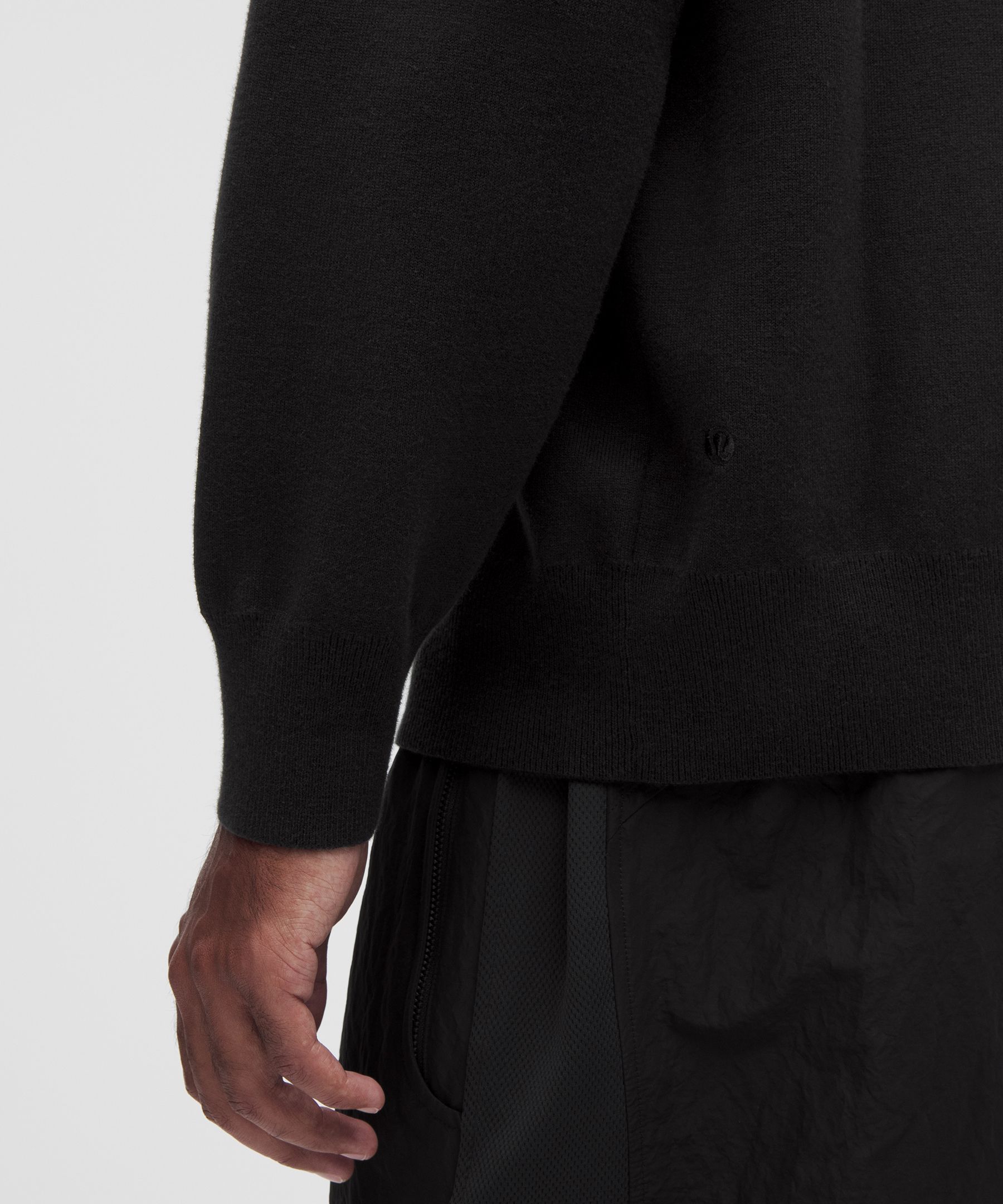 Cotton-Blend Knit Long-Sleeve Crewneck