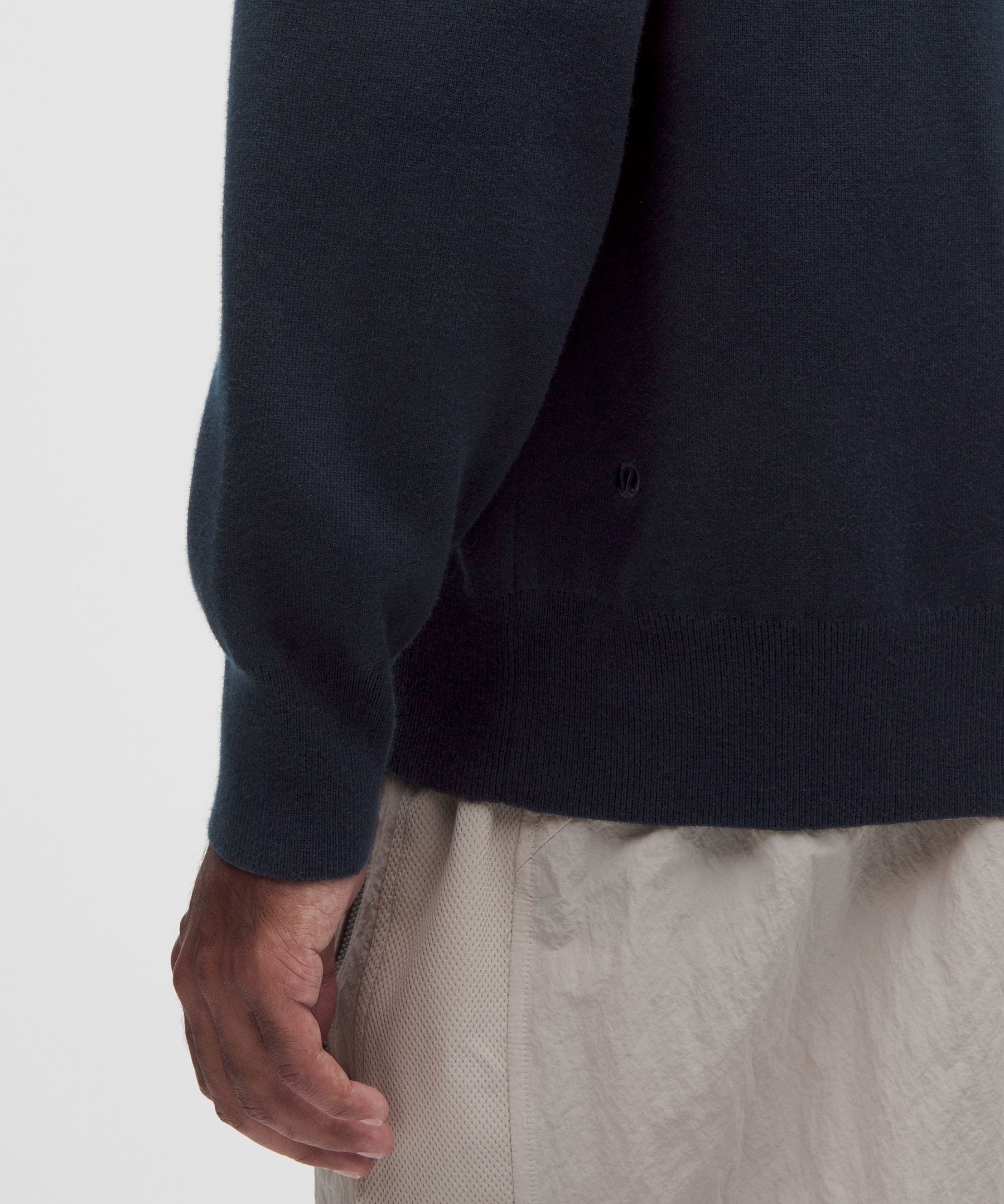 Cotton-Blend Knit Long-Sleeve Crewneck